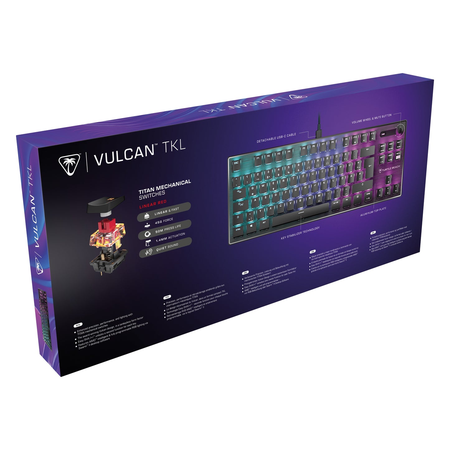 Turtle Beach Vulcan Tkl AIMO Gaming Red Switch - QWERTZ - Tastatur