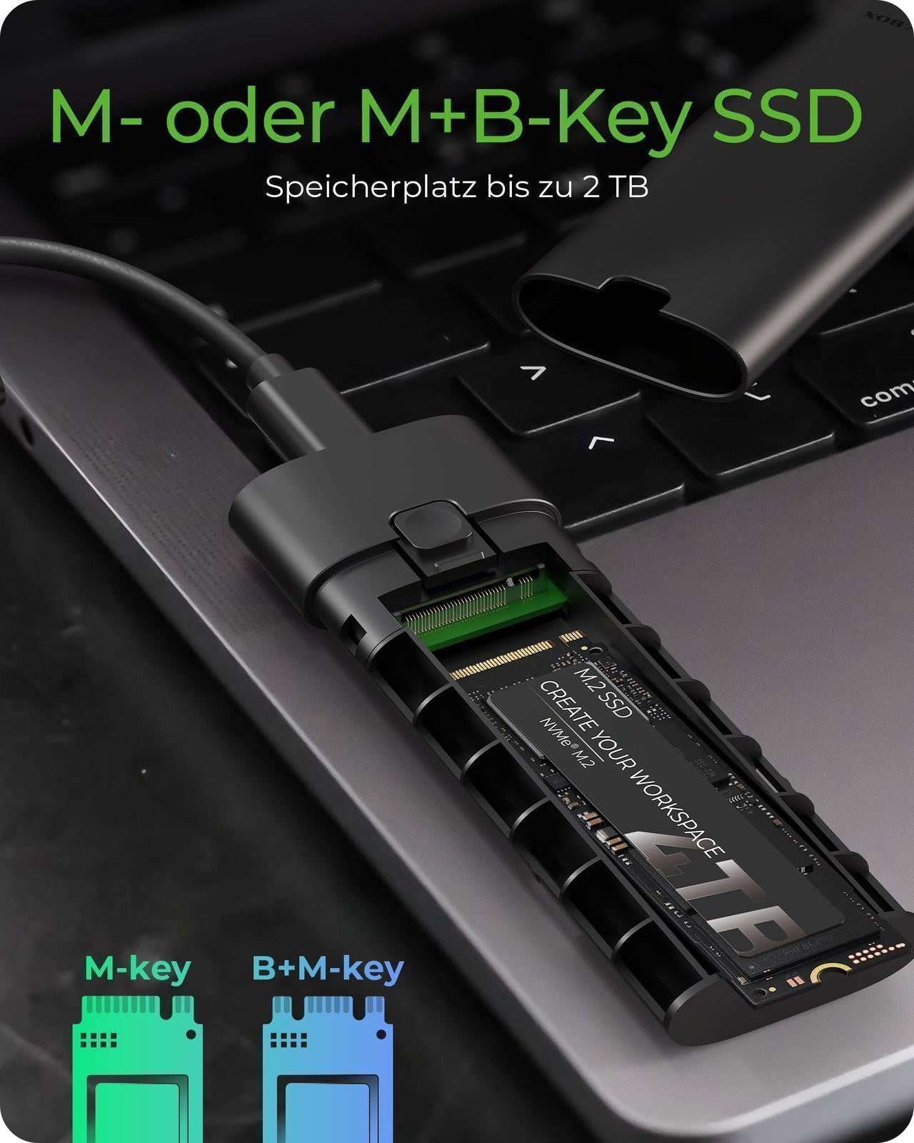 ICY BOX Geh. Spade Case 1806 NVMe M.2 USB 3.2 Gen 2 Type - C - USB 3.0 - Gehäuse
