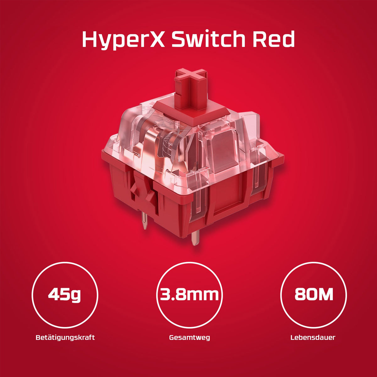 HyperX Alloy Origins Core PBT HX Rot – Mechanische Gaming - Tenkeyless (80 - 87 %) - Kabelgebunden - USB - Mechanischer Switch - RGB - LED - Schwarz - Tastatur
