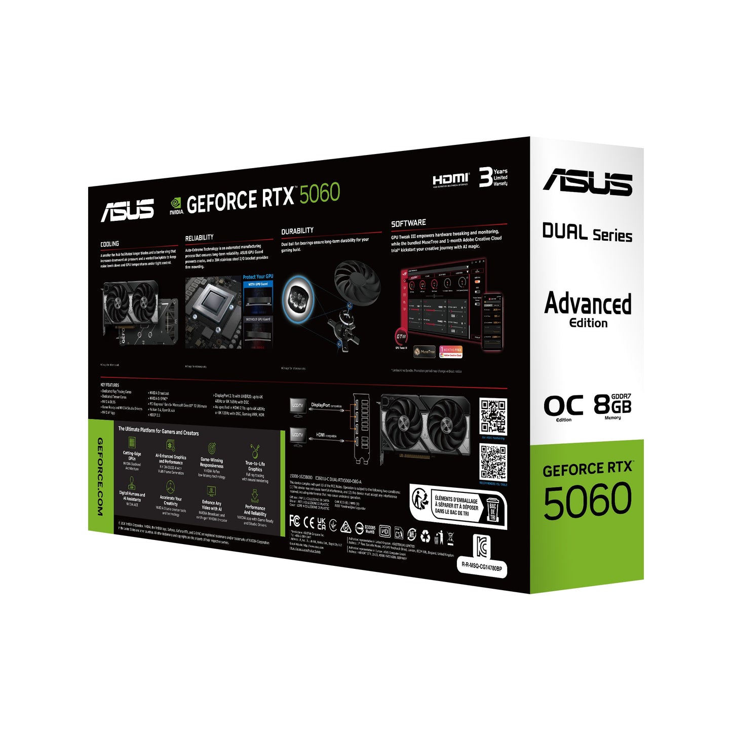 ASUS Dual GeForce RTX 5060 8GB GDDR7 OC Edition Advanced - Grafikkarte