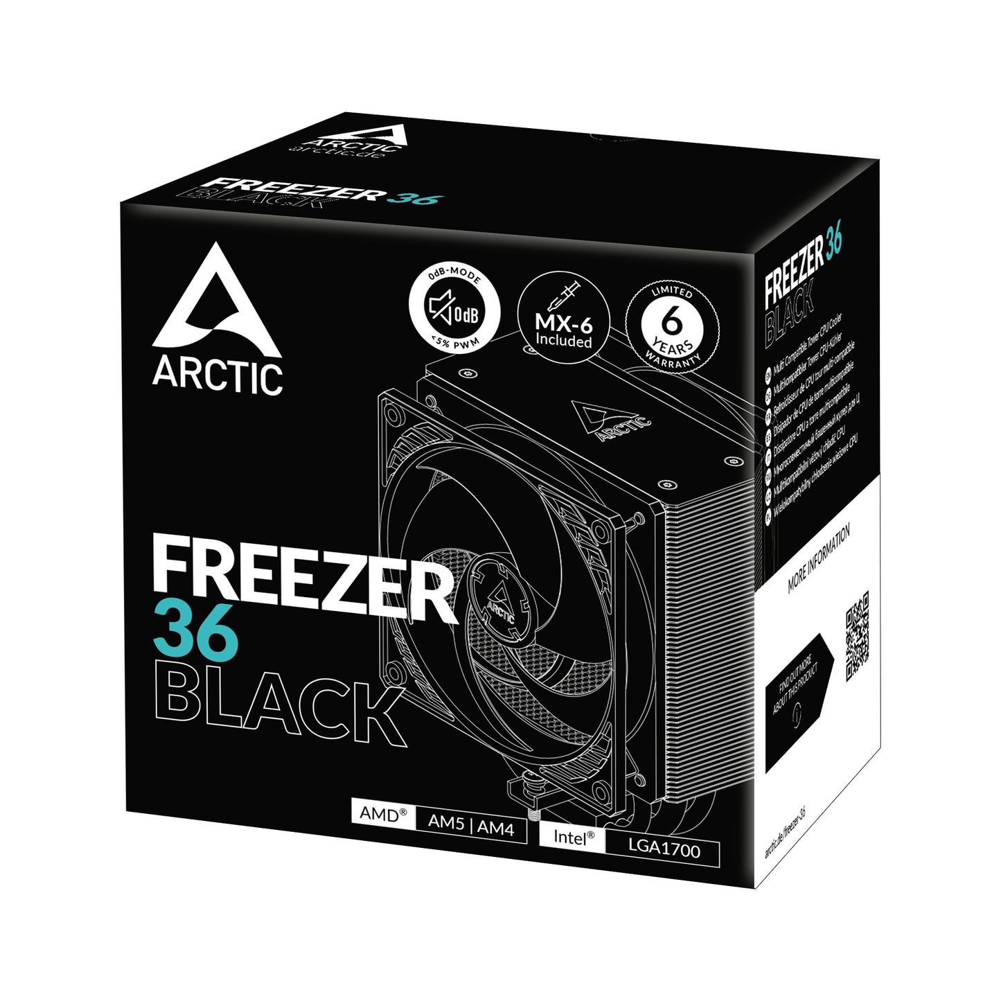Arctic Kühler Freezer 36 Black - CPU - AMD Sockel AM4 (Ryzen) - Kühler