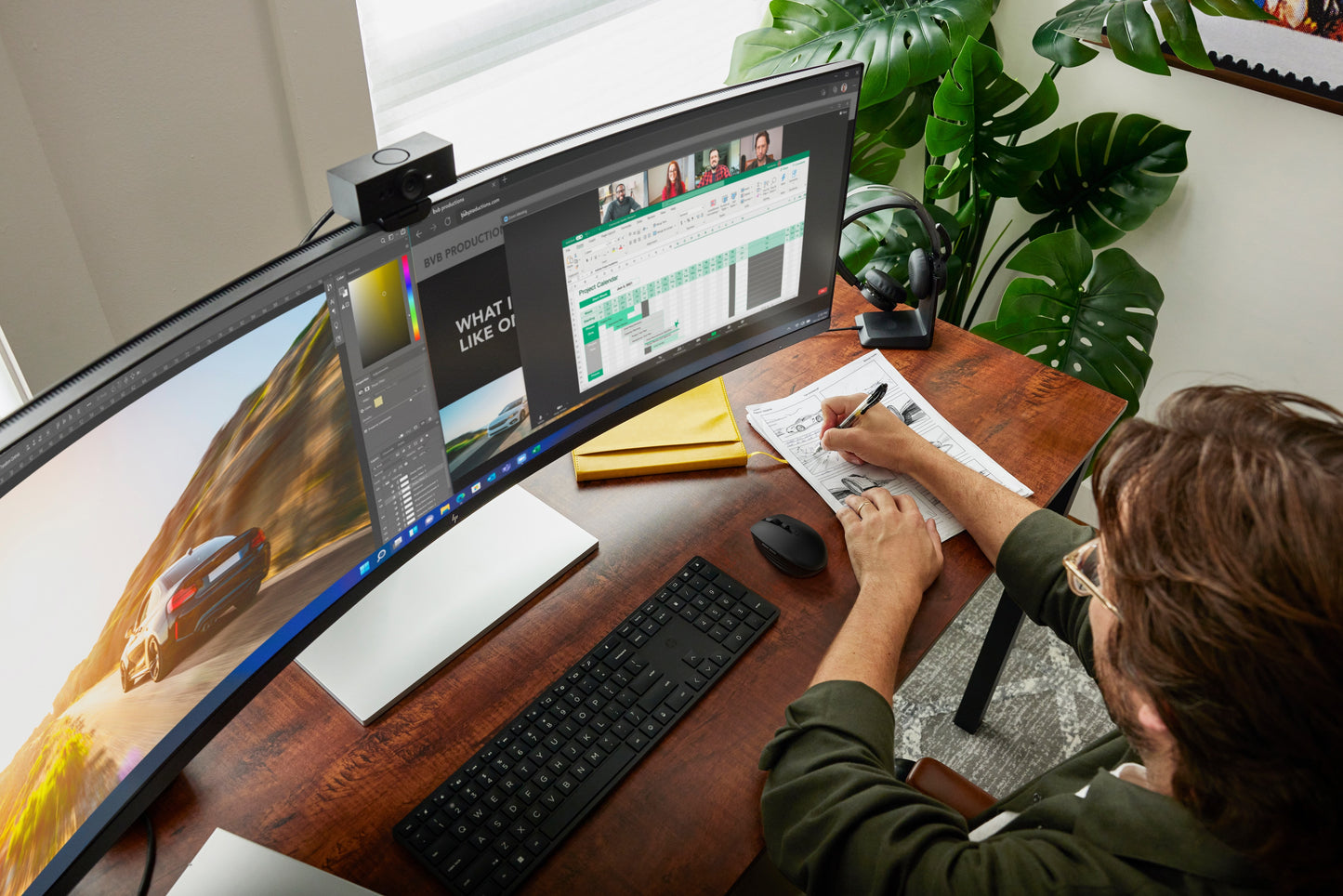 HP 710 Wiederaufladbare geräuschlose Maus - Beidhändig - RF Wireless + Bluetooth - 3000 DPI - Schwarz - Maus