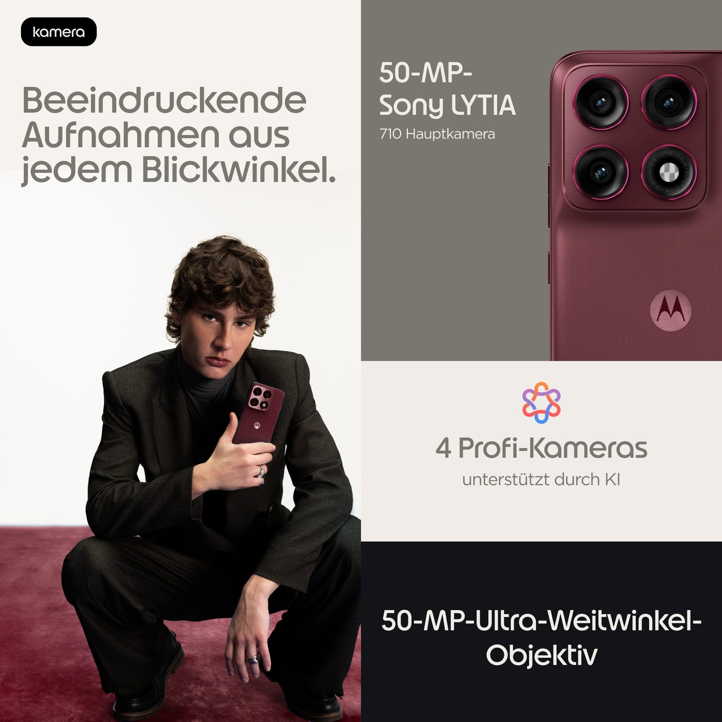 Motorola Mobility edge 70 Pro Zinfandel - 256 GB - Mobiltelefon