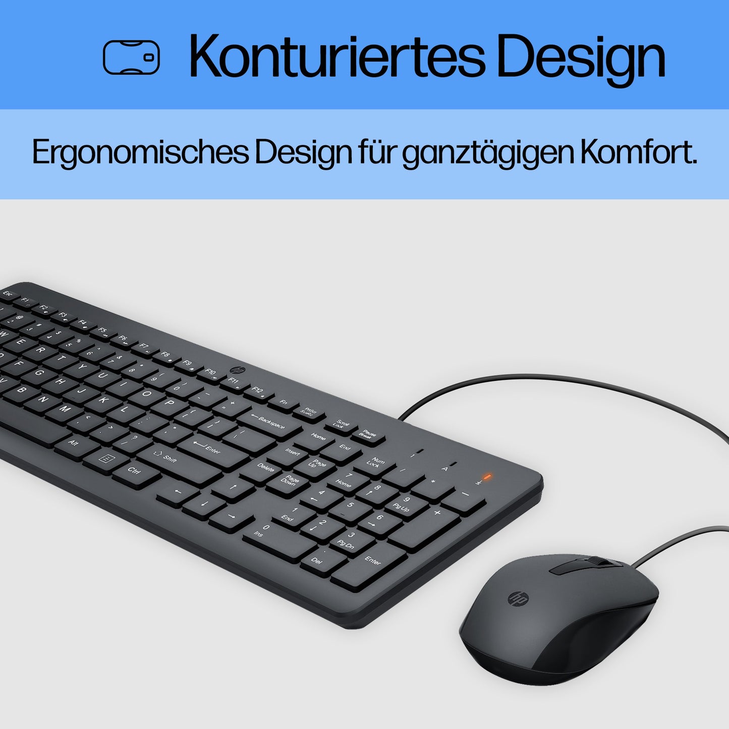 HP 150 Kabelgebundene Tastatur und Maus - 1.600 dpi - Tastatur