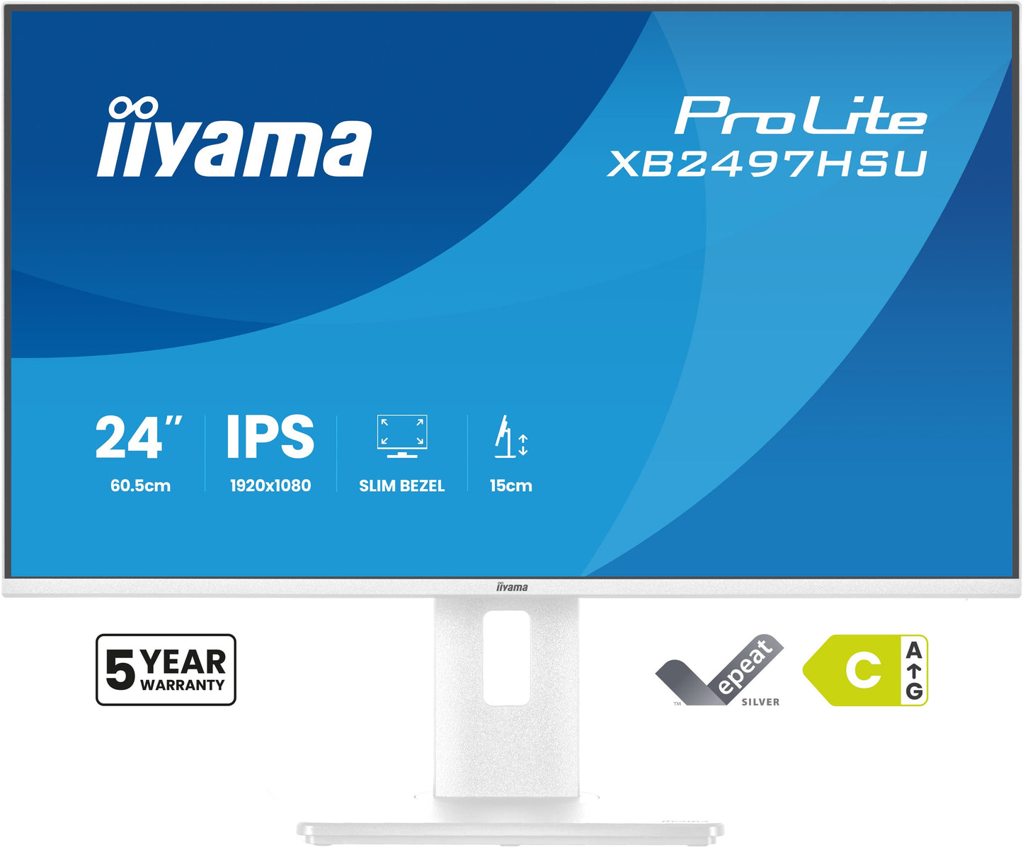 Iiyama XB2497HSU - W1 24" LCD Business Full HD IPS White - 24" - 60,5 cm - Monitor