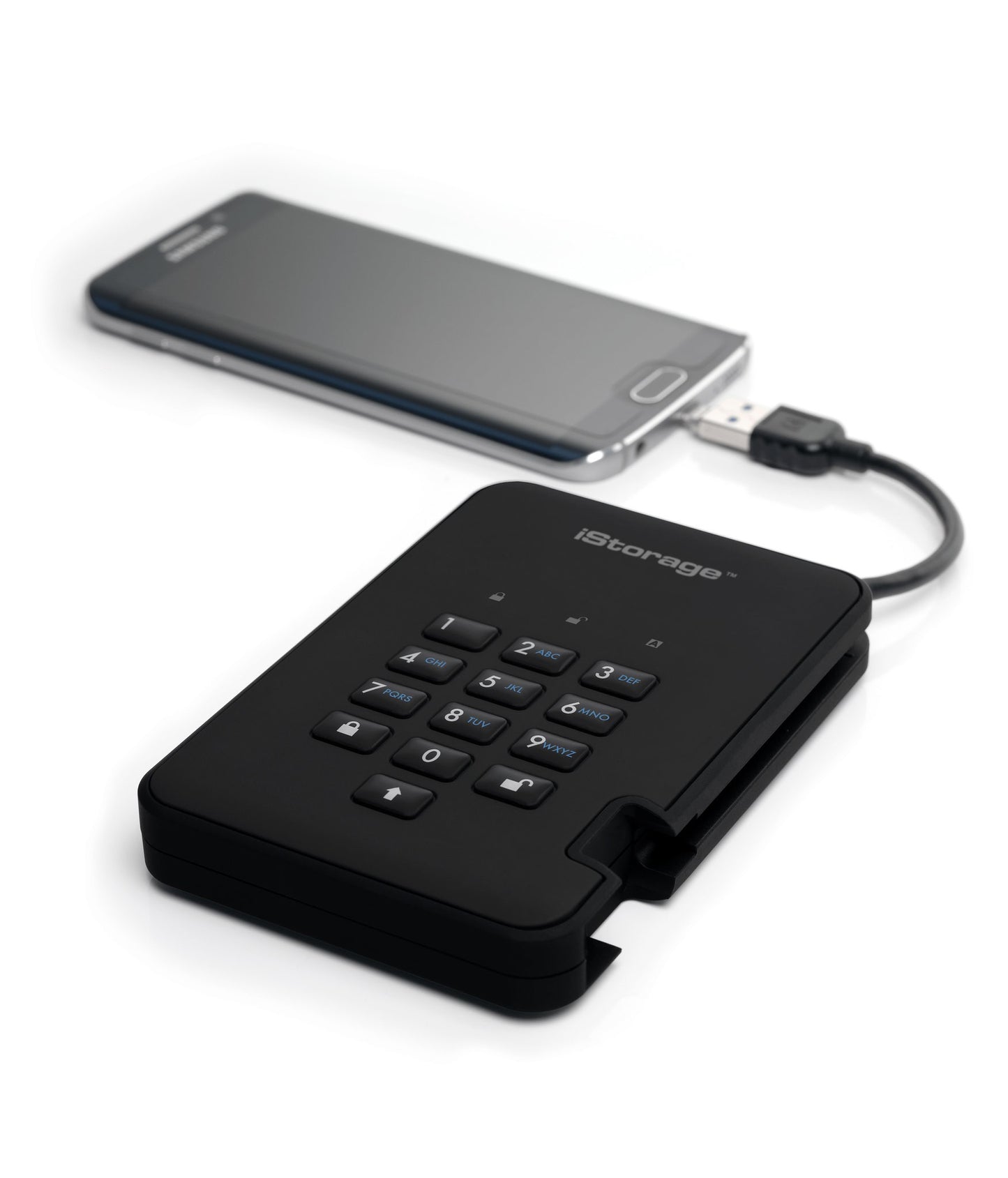 iStorage diskAshur2 256 - bit 2TB USB 3.2 secure encrypted hard drive - Black IS - DA2 - 256 - 2000 - B - 2 TB - 3.2 Gen 1 (3.1 Gen 1) - 5400 RPM - Schwarz - Festplatte