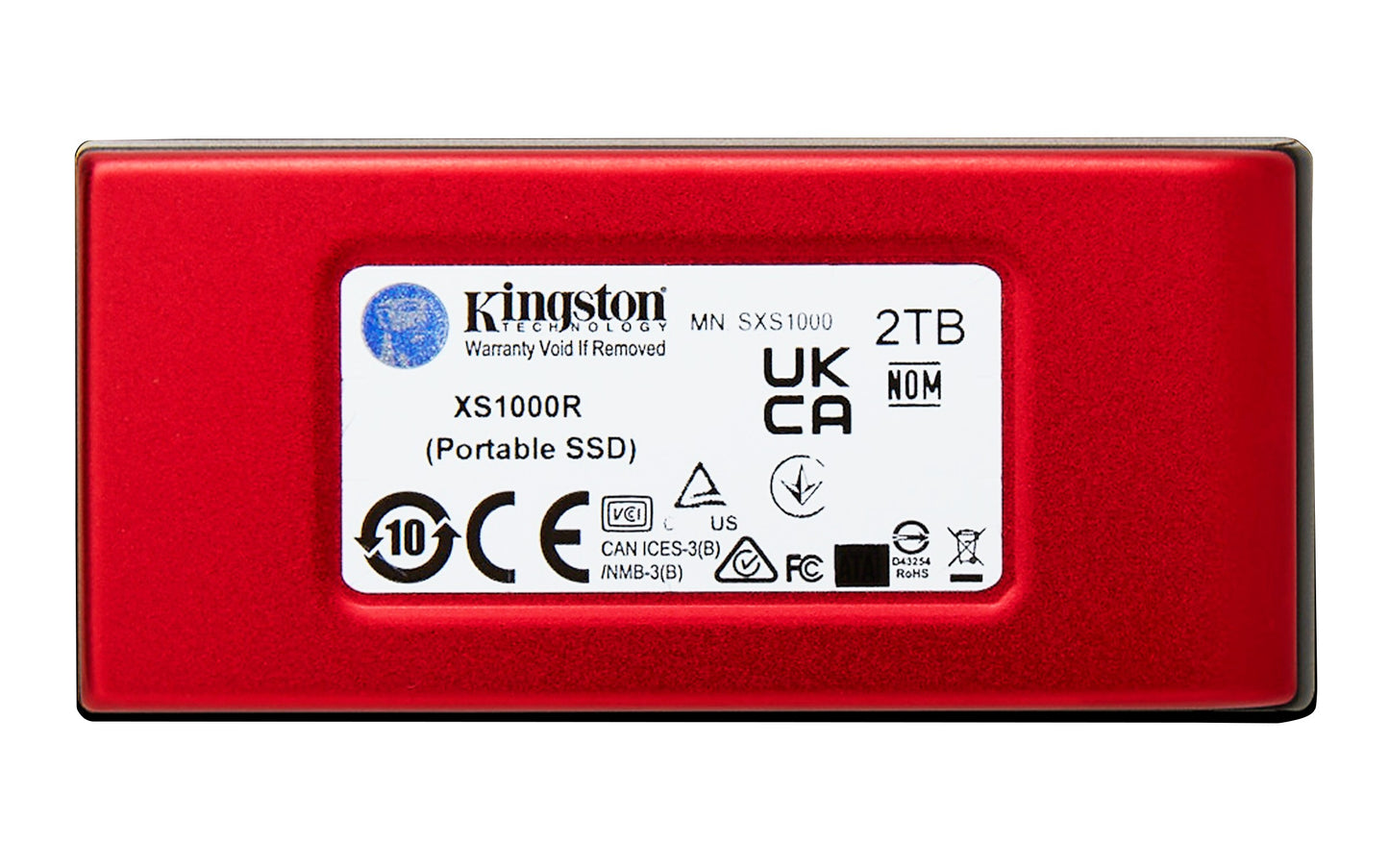 Kingston XS1000 - 2 TB - esterno (portatile) - USB 3.2 Gen 2 (USB - C connettore) - rosso - KINGSTON XS1000R - 2TB - SSD