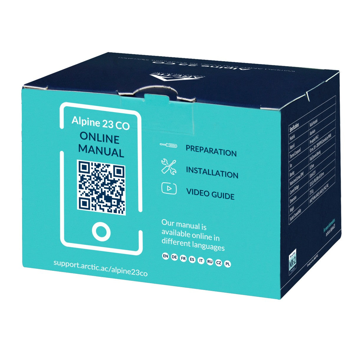 Arctic Alpine 23 CO - Kompakter AMD CPU für den Dauerbetrieb - Luftkühlung - 9 cm - 200 RPM - 2700 RPM - 0,3 Sone - Aluminium - Schwarz - Kühler