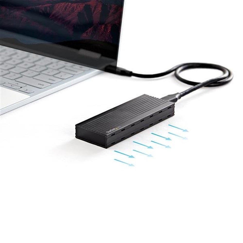 StarTech.com USB - C 10 Gbit/s auf M.2 NVMe SSD - Tragbares externes M.2 NGFF PCIe Aluminiumgehäuse - 1GB/s Read/Write - Unterstützt 2230 - 2242 - 2260 - 2280 - TB3 kompatibel - Mac & PC - SSD - M.2 - M.2 - 10 Gbit/s - USB Anschluss - Schwarz - Gehäuse