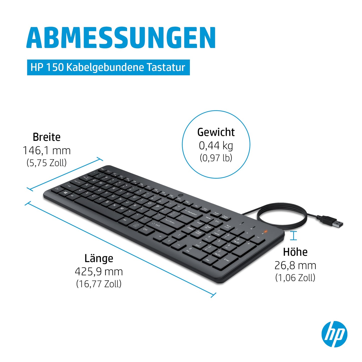 HP 150 Kabelgebundene Tastatur - QWERTZ - Tastatur
