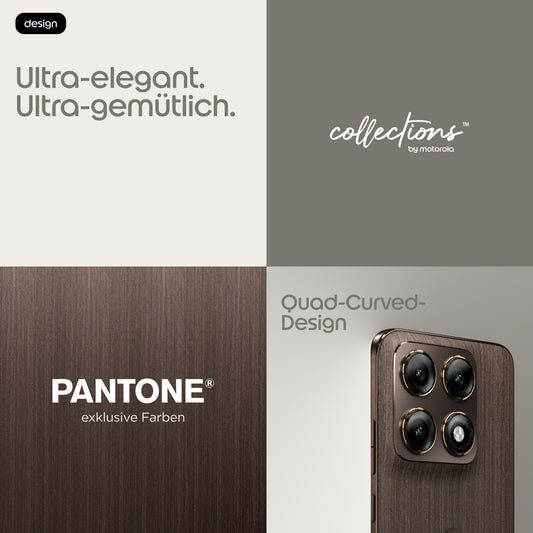 Motorola Solutions edge 70 Pro 8/Android 16 Smartphone Chicory Coffe - 256 GB - Mobiltelefon