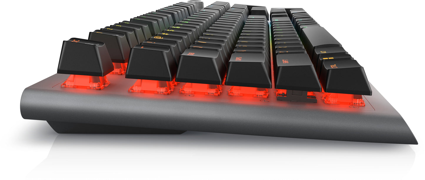 Alienware Tri - Mode AW920K - Volle Größe (100%) - Verkabelt & Kabellos - USB + RF Wireless + Bluetooth - Mechanischer Switch - RGB - LED - Grau - Tastatur
