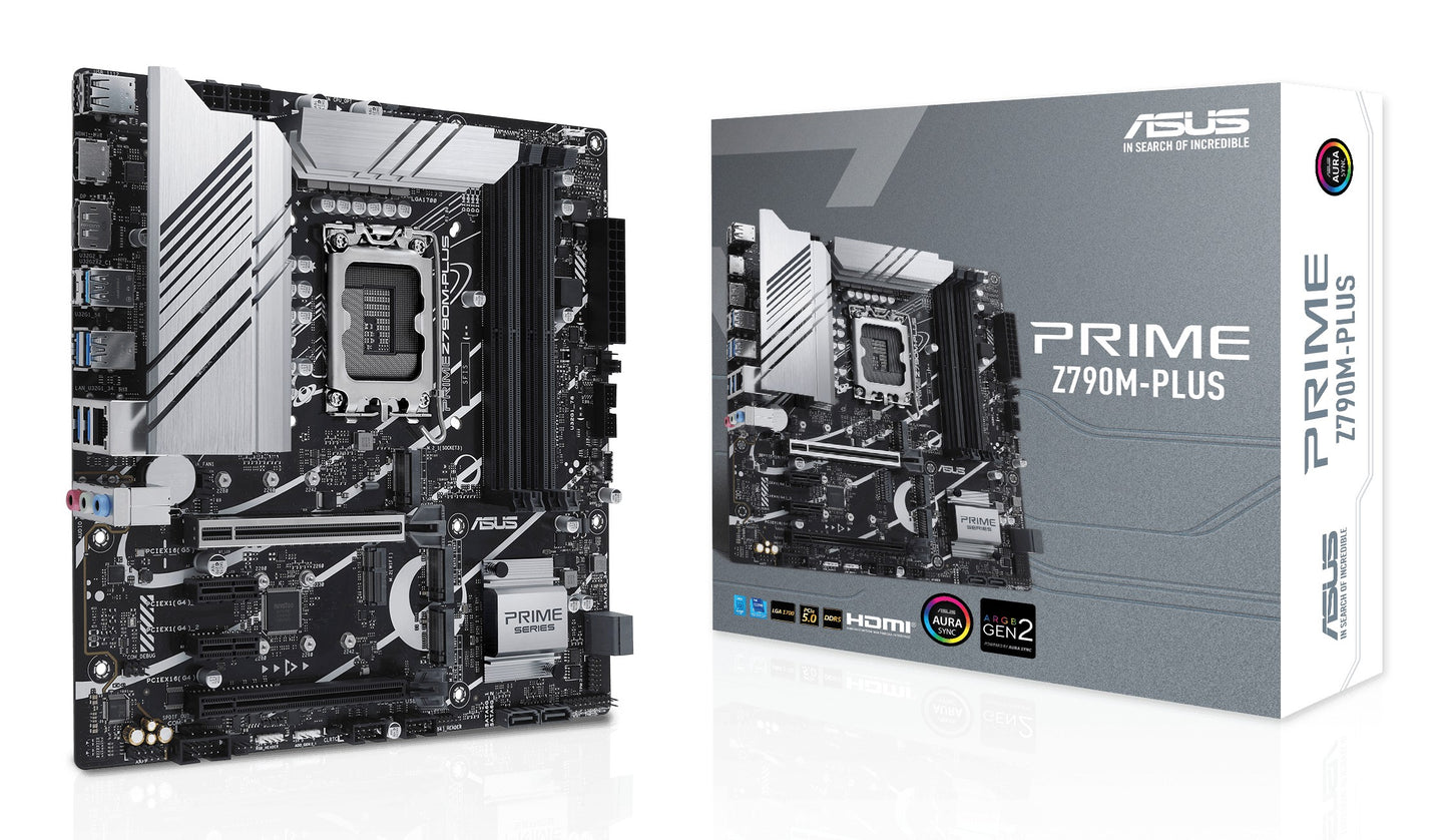ASUS PRIME Z790M - PLUS - Intel - LGA 1700 - Intel® Celeron® - Intel® Core™ i3 - Intel® Core™ i5 - Intel® Core™ i7 - Intel® Core™ i9,... - DDR5 - SDRAM - 192 GB - DIMM - Mainboard