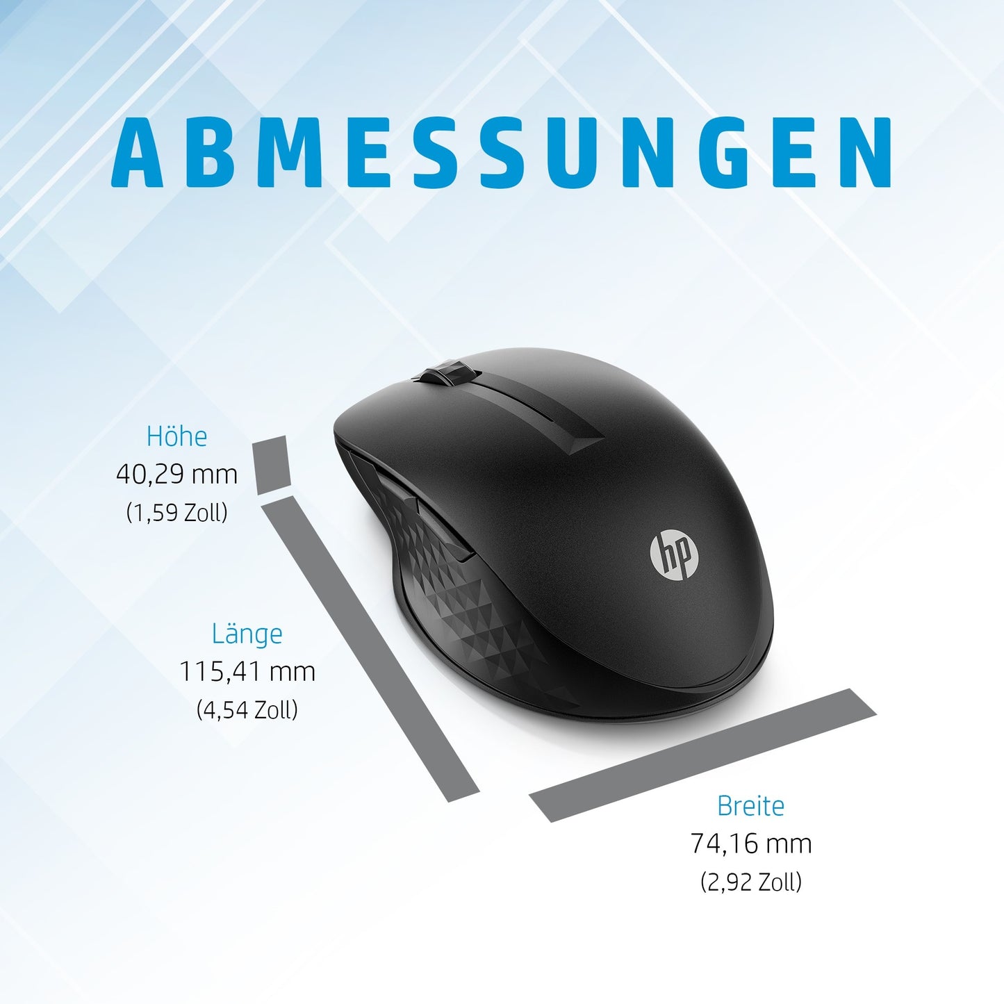 HP 430 Wireless für mehrere Geräte - Beidhändig - Optisch - RF Wireless + Bluetooth - 1200 DPI - Schwarz - Maus