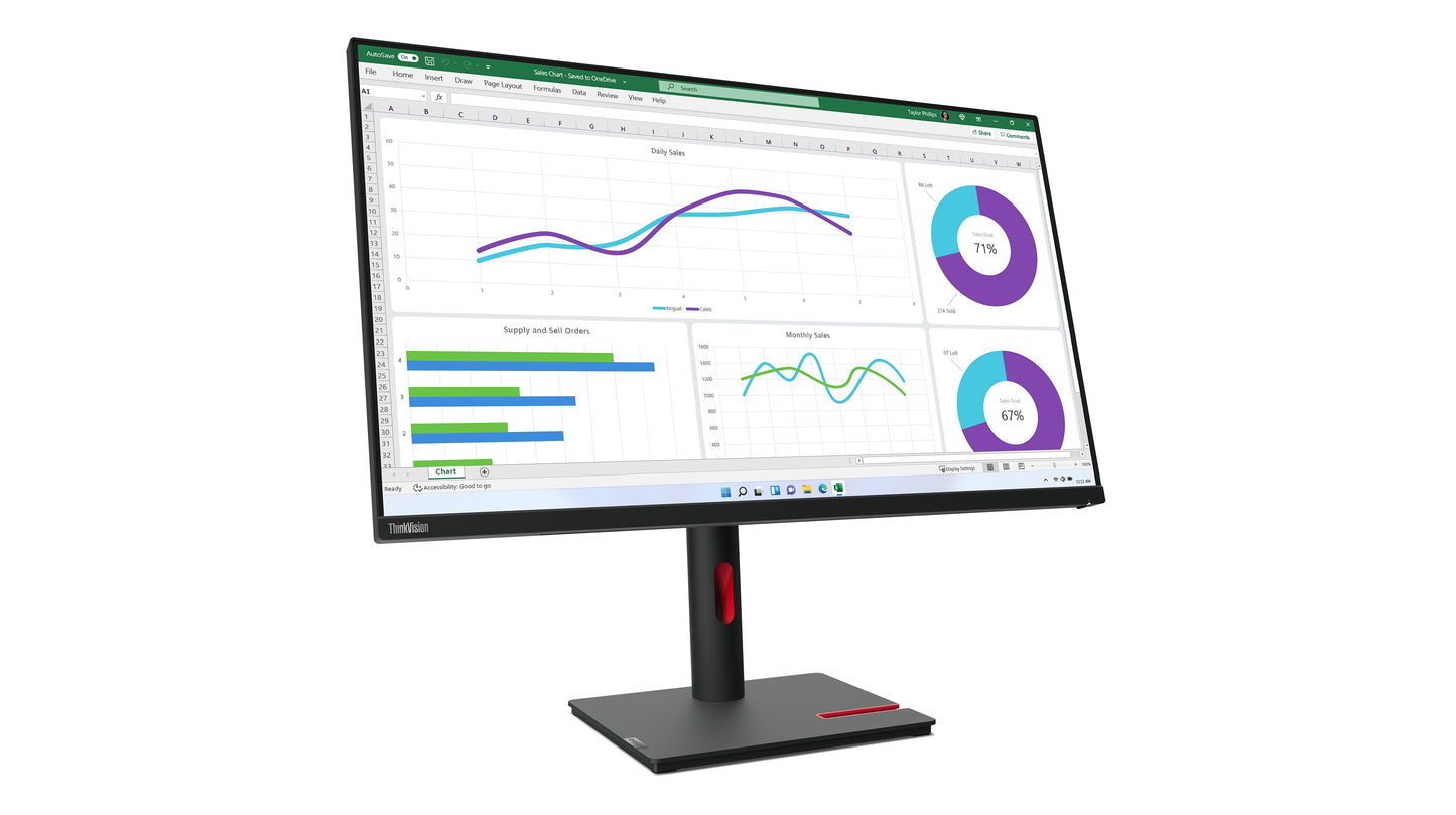 Lenovo ThinkVision T32h - 30 - 80 cm (31.5") - 2560 x 1440 Pixel - Quad HD - LED - 6 ms - Schwarz - Monitor