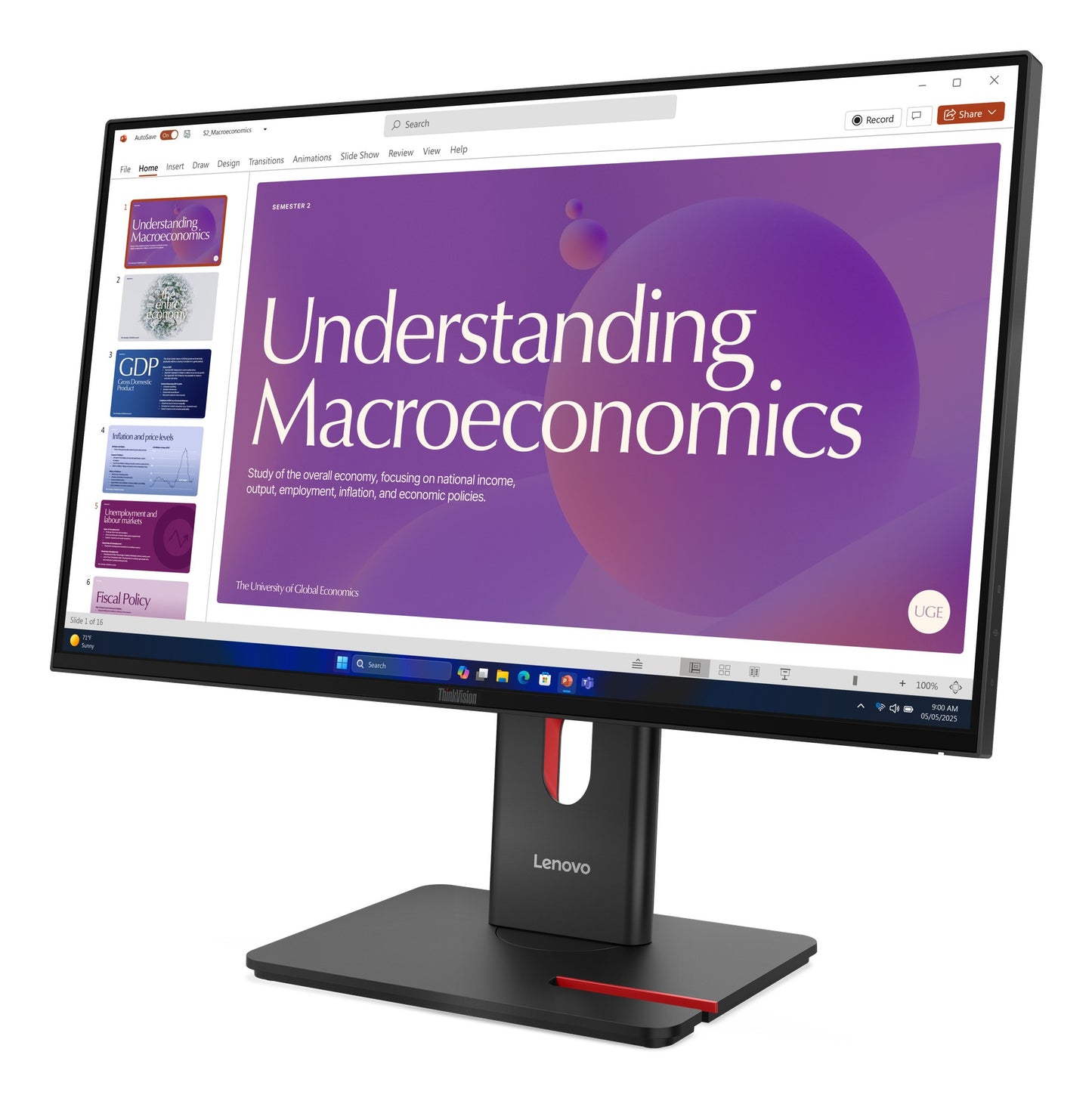 Lenovo ThinkVision T24 60,5 cm/23,8" 60,5 cm/23,8" Flachbildschirm (TFT/LCD) - 1.920x1.080 IPS - Monitor