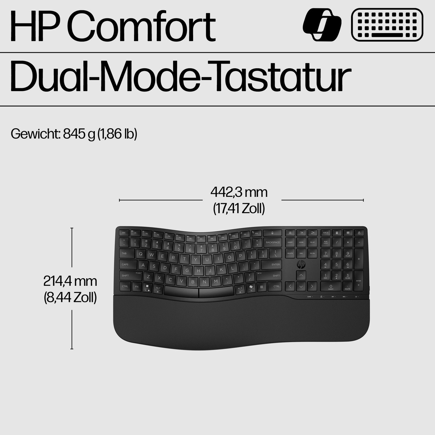 HP 685 - Dual Mode 3 - Zonen - Layout - QWERTZ - Tastatur