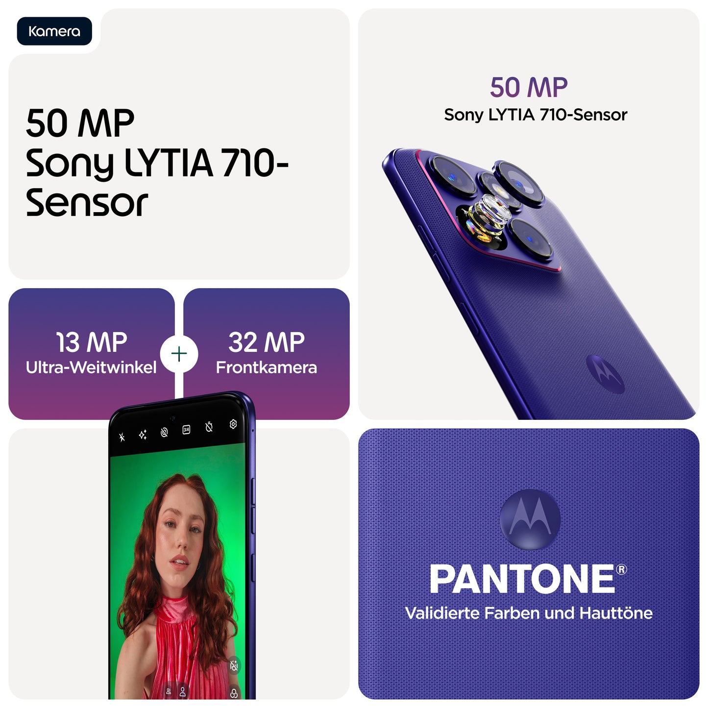 Motorola Solutions Edge 70 Fusion Orient Blue - 256 GB - Mobiltelefon