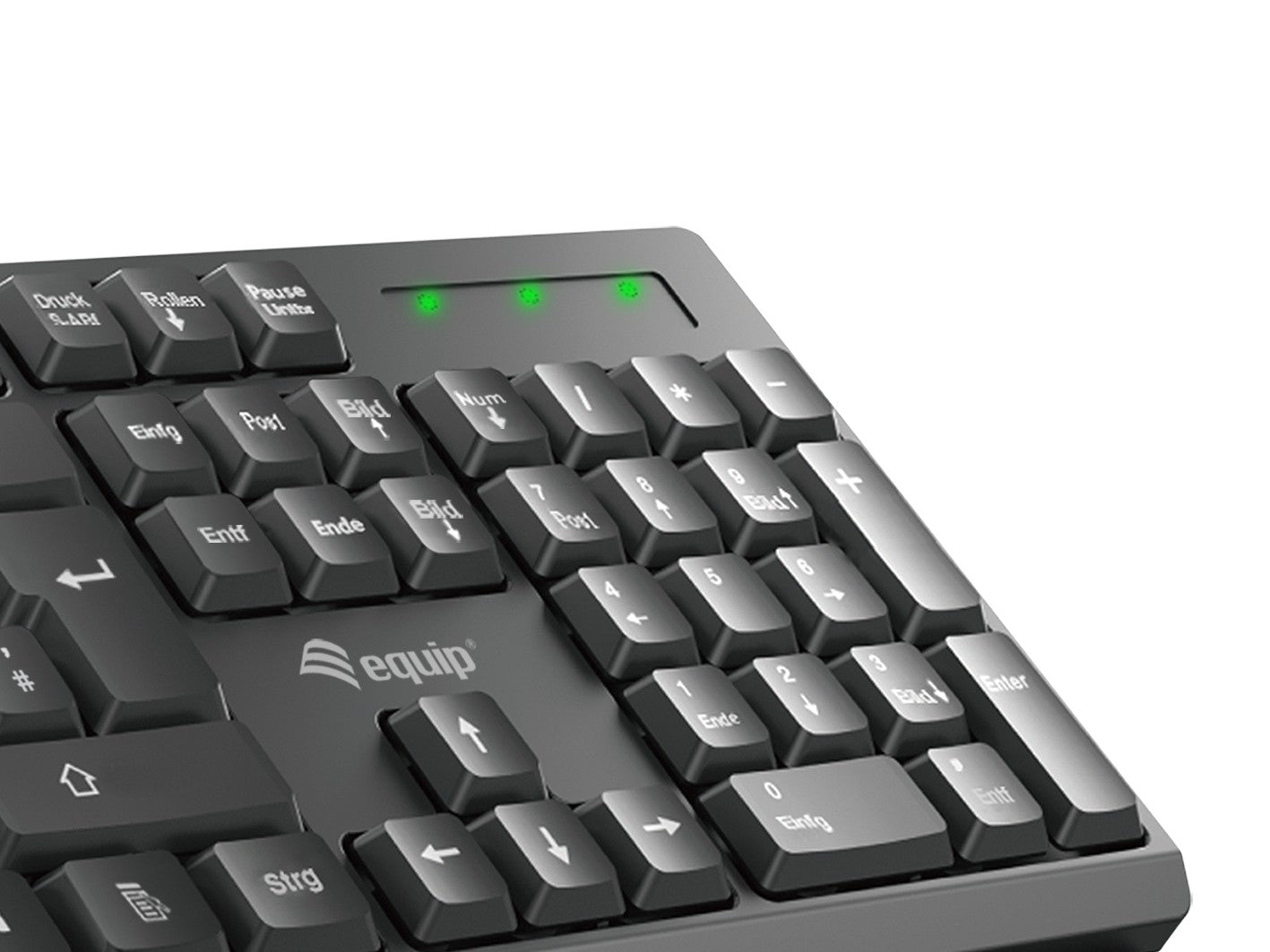 Equip Kabelloses Tastatur und Mausset - IT Layout (QWERTY) - Volle Größe (100%) - Kabellos - RF Wireless - QWERTY - Schwarz - Maus enthalten - Tastatur