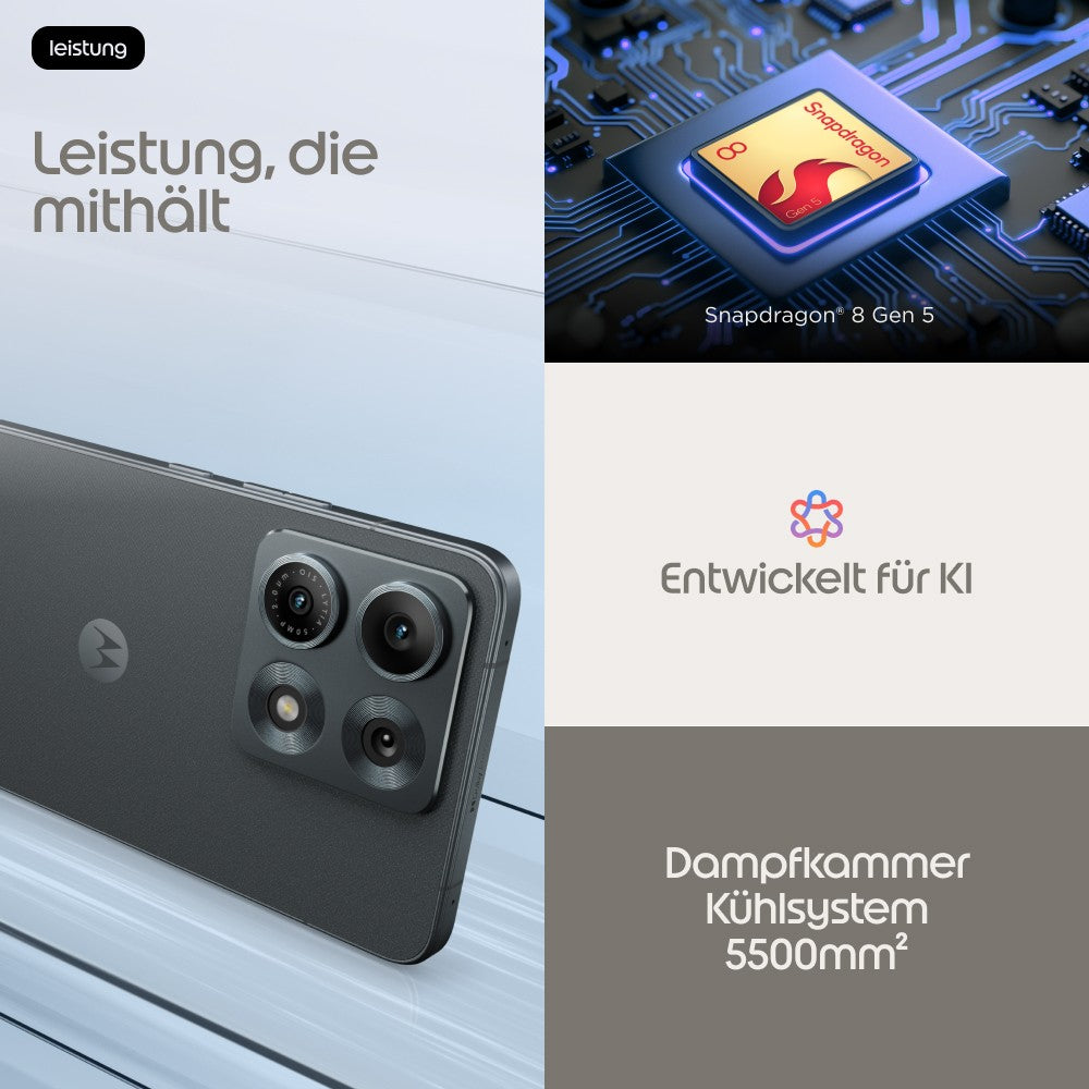 Motorola Solutions Edge 70 Max dark shadow - 256 GB - Mobiltelefon