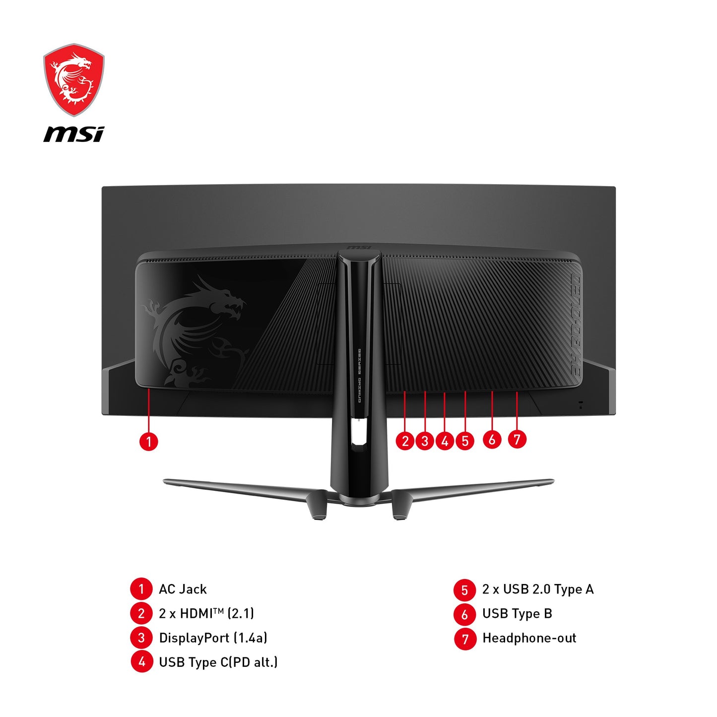 MSI Mag 341Cqpde Qd - Oled - Oled - Gaming - gebogen - 34" 34" - 86,4 cm - Monitor