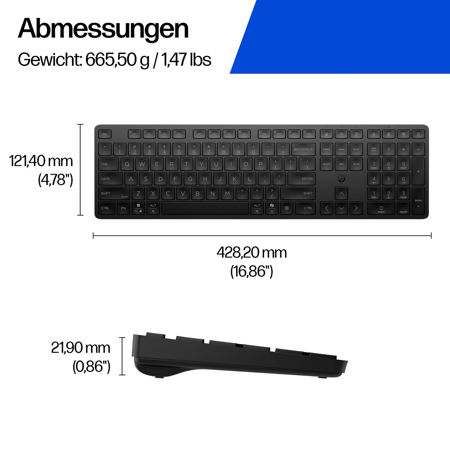 HP Multi - Device Dual - Mode Keyboard 495k - Bluetooth - Tastatur