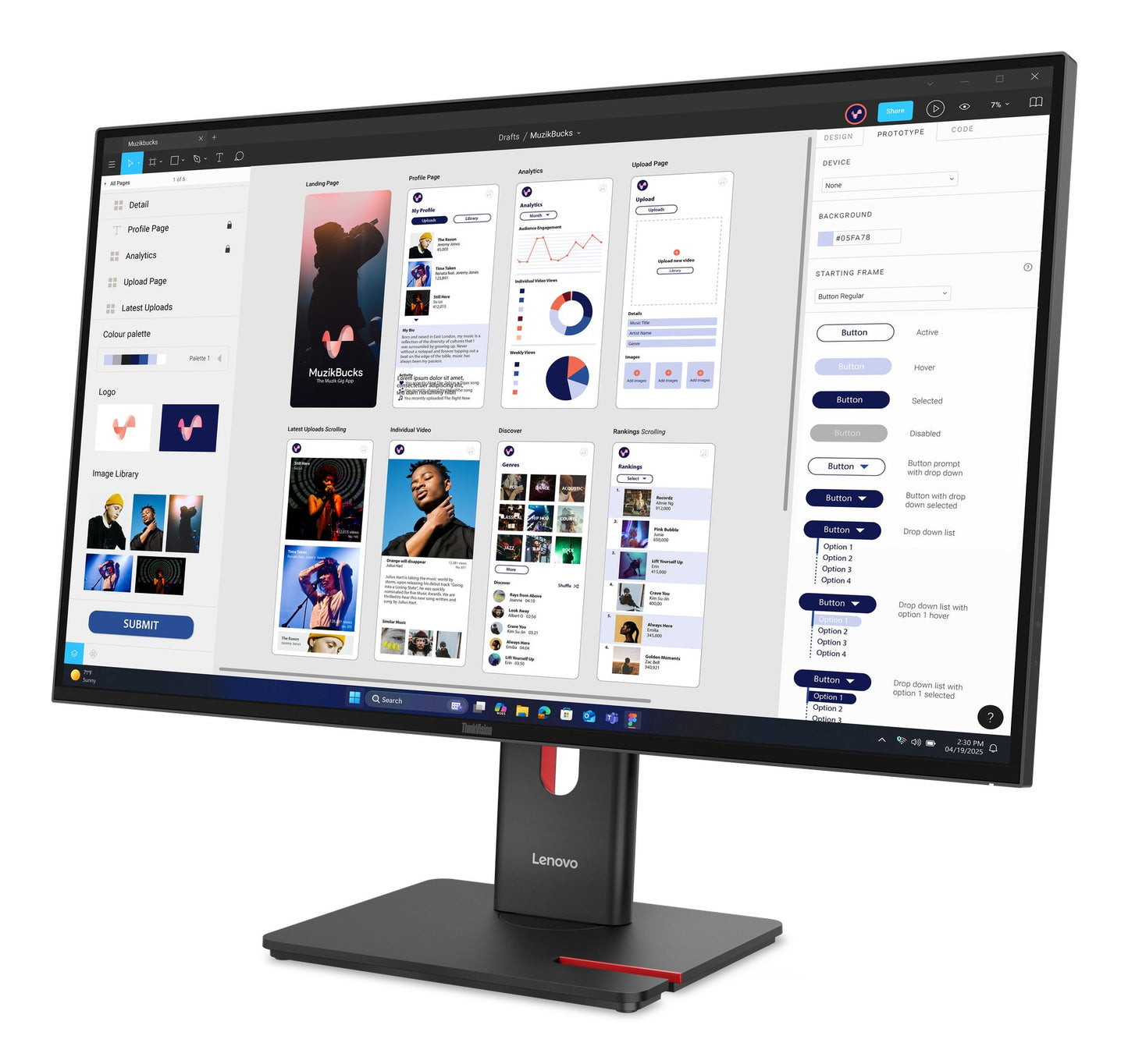 Lenovo ThinkVision T32 80 cm/31,5" 80 cm/31,5" Flachbildschirm (TFT/LCD) - 3.840x2.160 IPS - Monitor