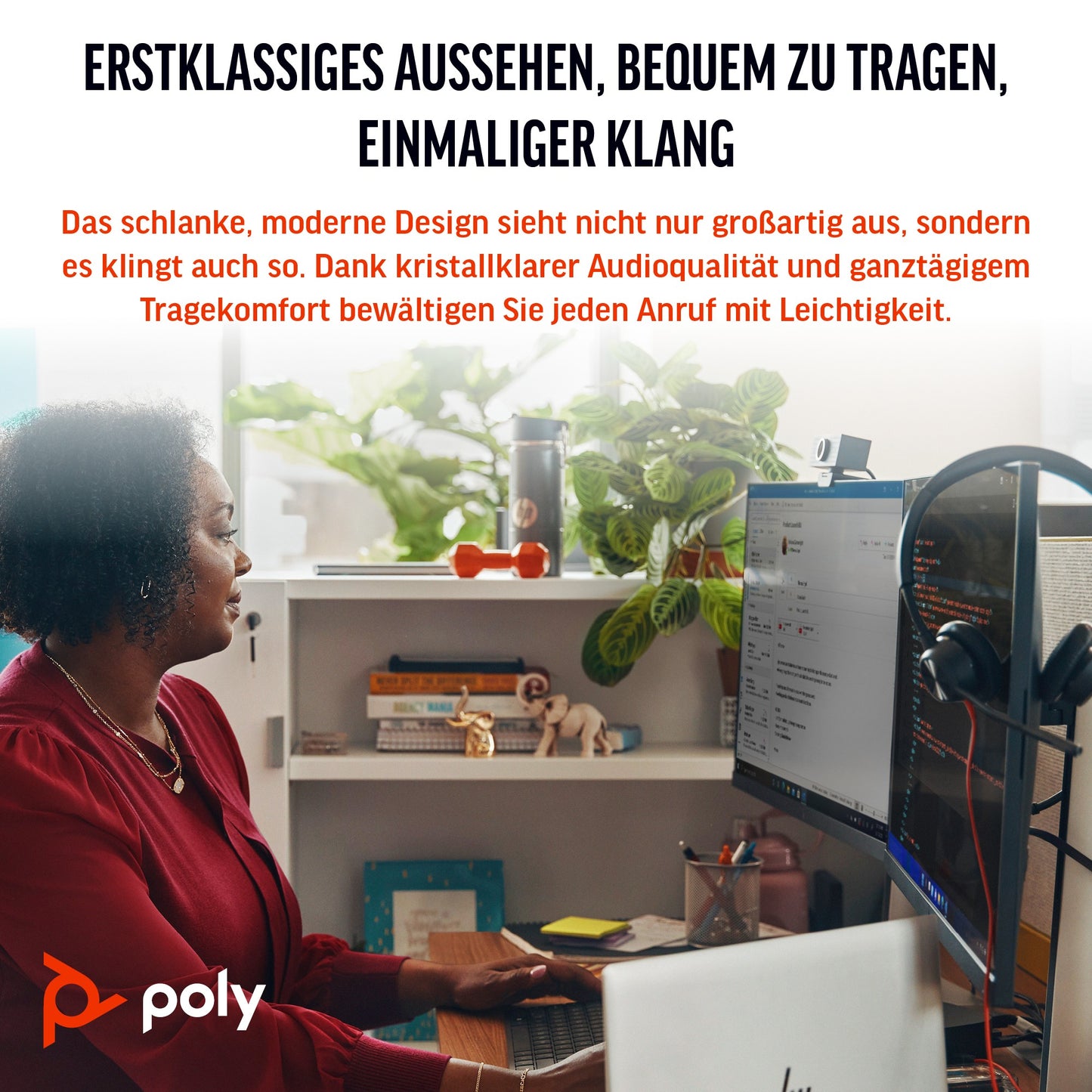 Poly HP Poly Blackwire 3315 Monaurales USB - C - zertifiziert für Microsoft Teams - + 3,5 - mm - Stecker + USB - C/A - Adapter - Kabelgebunden - Büro/Callcenter - 103 g - Kopfhörer - Schwarz - Headset