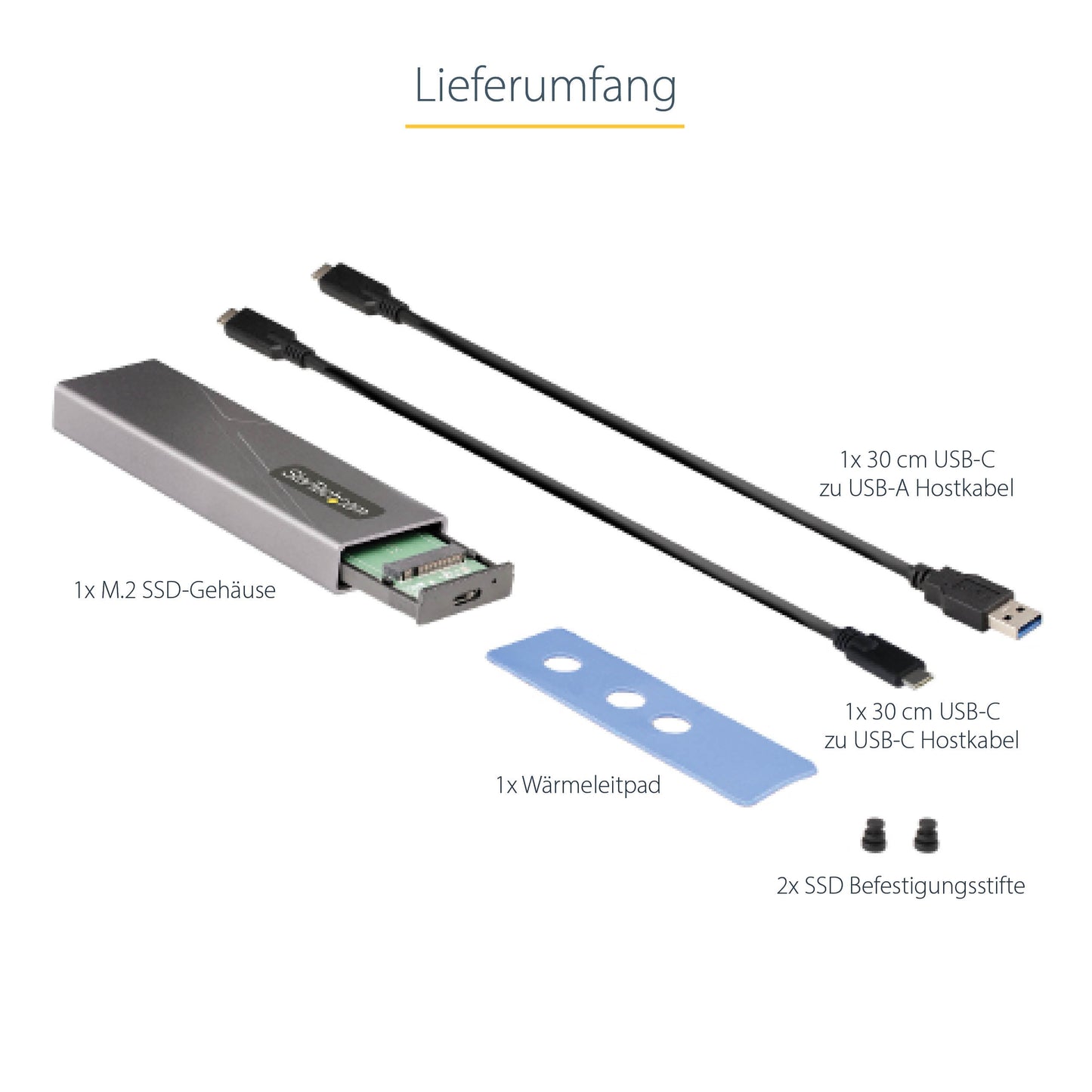 StarTech.com USB - C M.2 Externes Gehäuse für NVMe und SATA M.2 - USB - C/USB - A auf M.2 NVMe/SATA SSD - 10Gbit/s - M/B+M key M.2 Laufwerke - 2230/2242/2260/2280 - Aluminiumgehäuse - werkzeuglos - USB - C und USB - A Kabel - SSD - M.2 - M.2 - 1 - Gehäuse