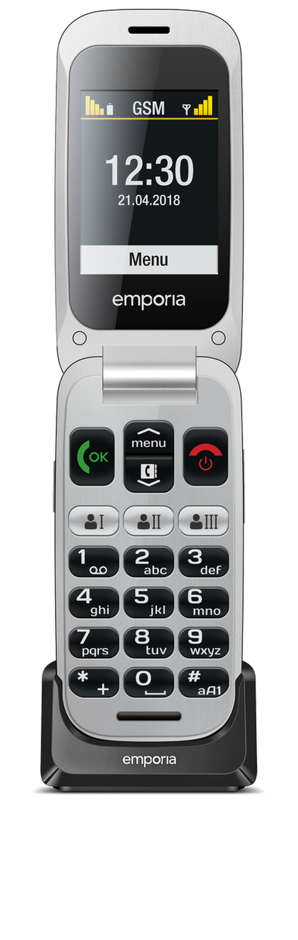 Emporia ONE V200 V3 Großtastenklapp spacegrey/silber - 900 mAh - 6,1 cm - Mobiltelefon