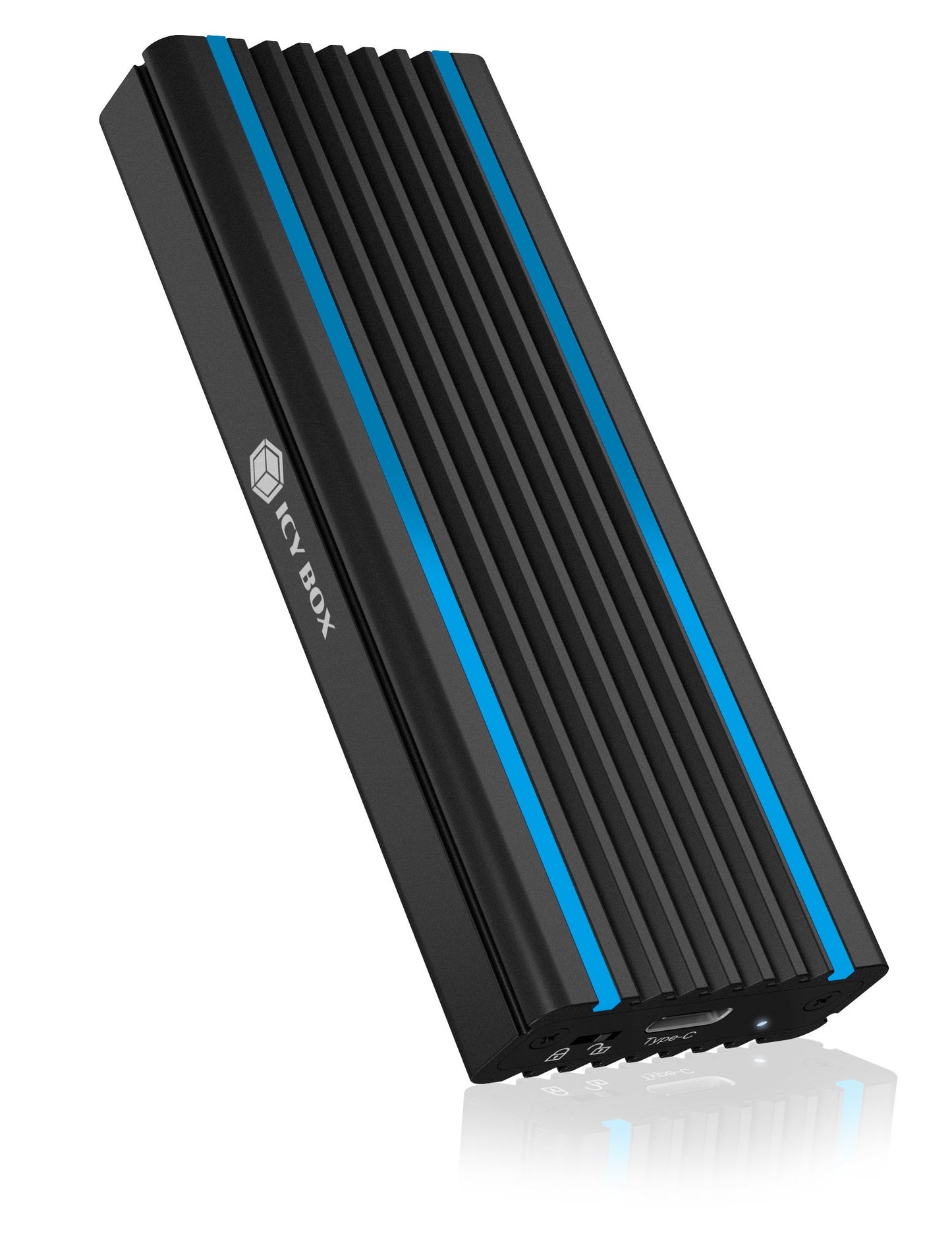 ICY BOX IB - 1824ML - C31 - Type - C® USB 3.2 Gen 2 zu PCIe NVMe M.2 2230/2242/2260/2280 SSD Gehäuse - Beleuchtung mit Farbwechsel - SSD - M.2 - PCI Express 3.0 - 10 Gbit/s - USB Anschluss - Schwarz - Gehäuse