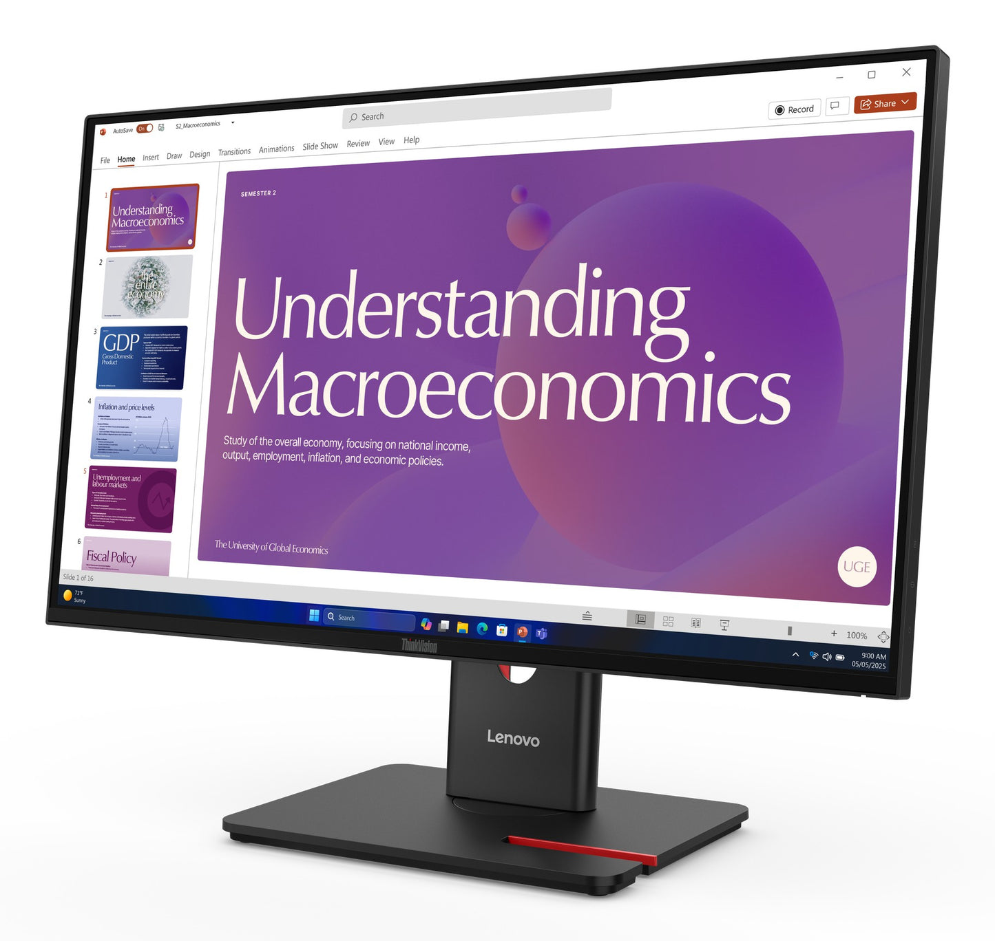 Lenovo ThinkVision T24 60,5 cm/23,8" 60,5 cm/23,8" Flachbildschirm (TFT/LCD) - 1.920x1.080 IPS - Monitor