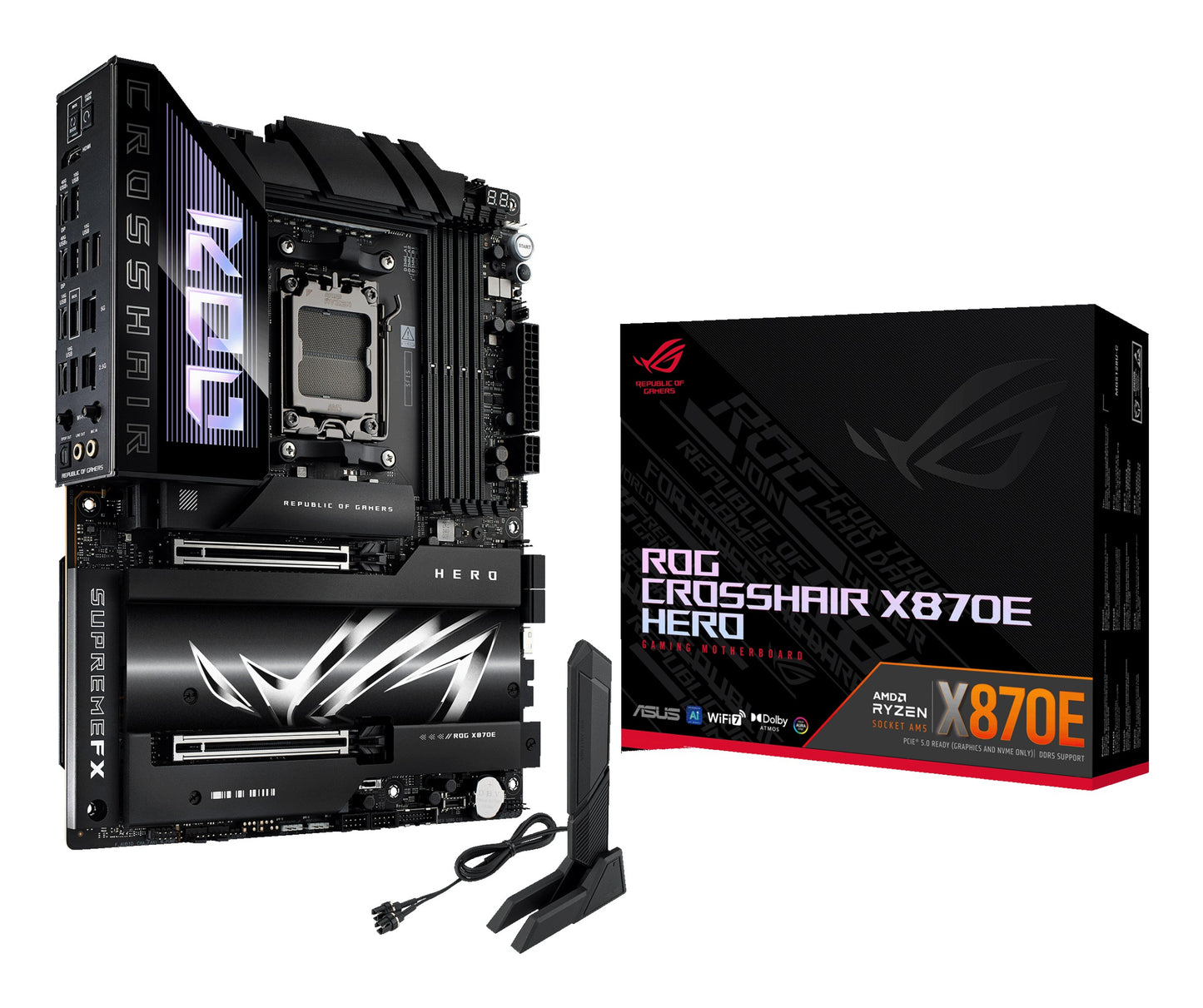 ASUS ROG CROSSHAIR X870E HERO - Motherboard - ATX - Socket AM5 - AMD X870E Chips... - AMD Sockel AM5 (Ryzen Zen4) - Mainboard