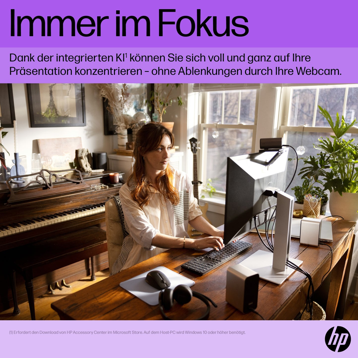 HP 965 4K Streaming - 8 MP - 3840 x 2160 Pixel - Full HD - 60 fps - 1280x720@30fps - 1280x720@60fps - 1920x1080@30fps - 1920x1080@60fps - 3840x2160@30fps - USB - Webcam