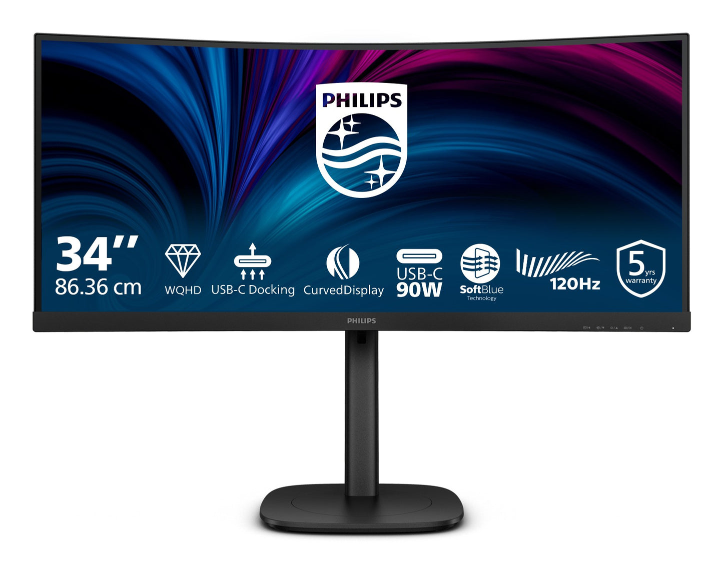 Philips 34" 34B2U3600C Curved/UWQHD/DP/HDMI/USB - C/RJ45 - 86,4 cm - Monitor