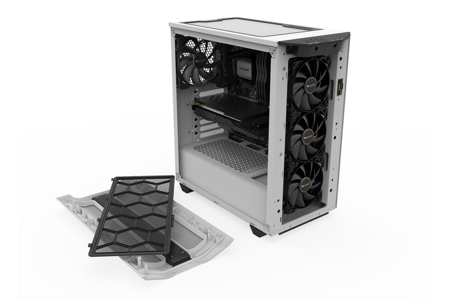 Be Quiet! Pure Base 500DX - Midi Tower - PC - Weiß - ATX - micro ATX - Mini - ATX - Acrylnitril - Butadien - Styrol (ABS) - Stahl - Gehärtetes Glas - Blau - Grün - Rot - Gehäuse