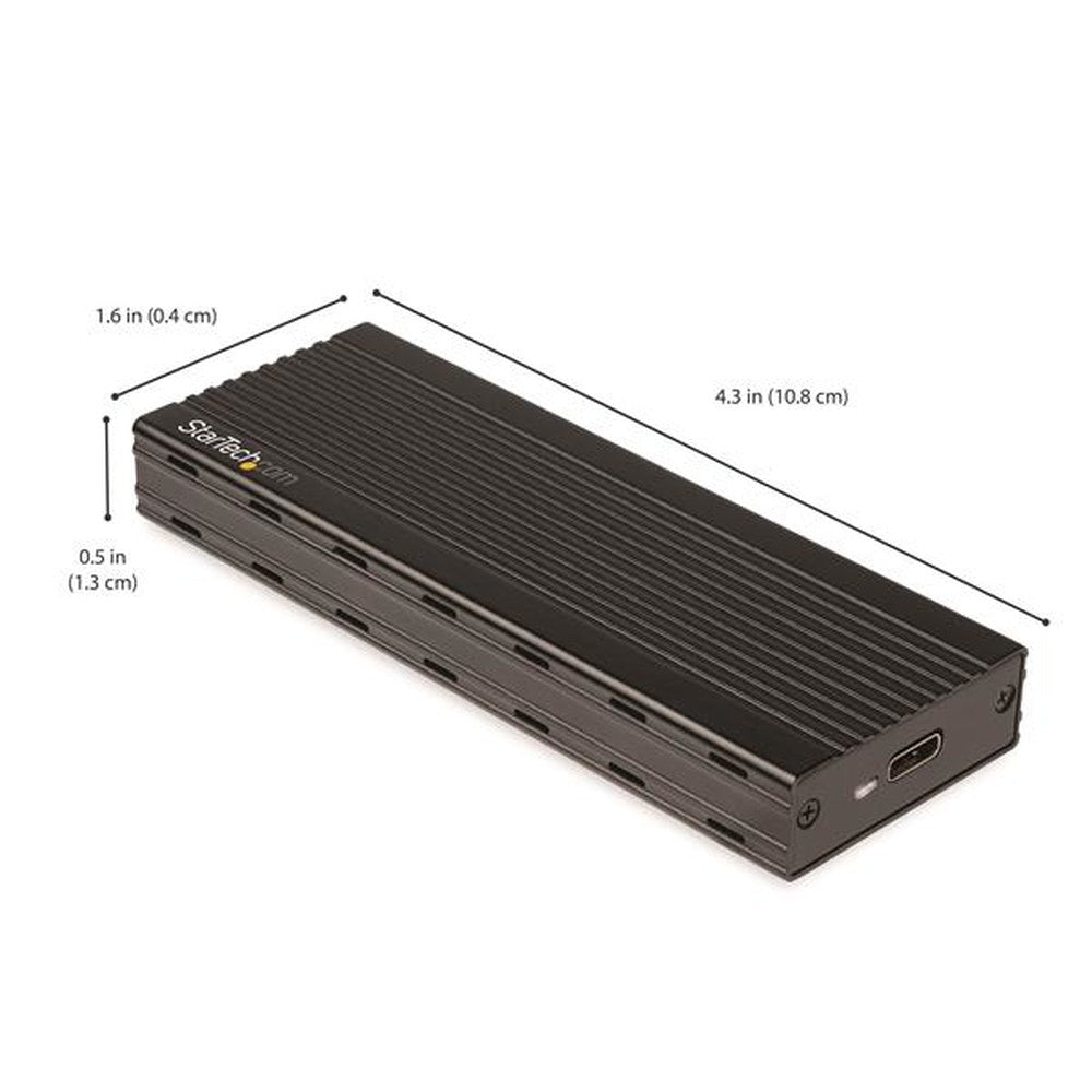 StarTech.com USB - C 10 Gbit/s auf M.2 NVMe SSD - Tragbares externes M.2 NGFF PCIe Aluminiumgehäuse - 1GB/s Read/Write - Unterstützt 2230 - 2242 - 2260 - 2280 - TB3 kompatibel - Mac & PC - SSD - M.2 - M.2 - 10 Gbit/s - USB Anschluss - Schwarz - Gehäuse