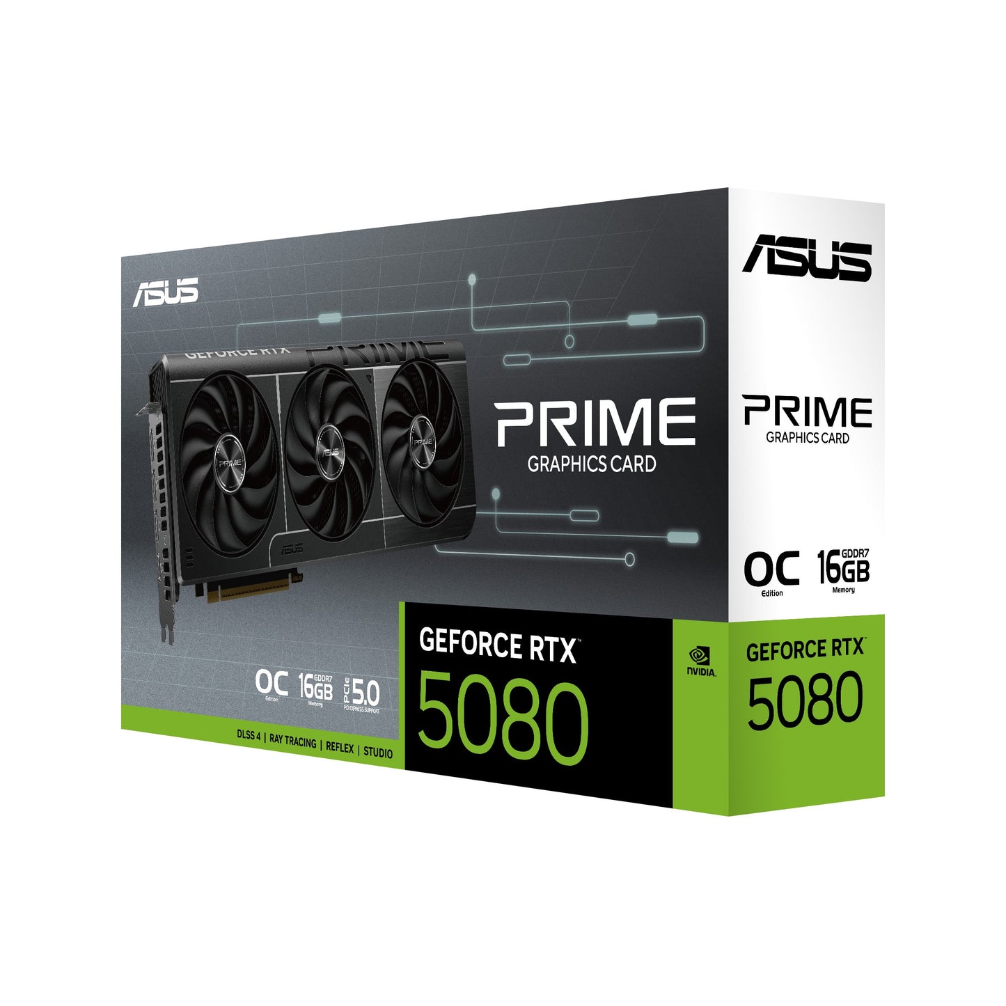 ASUS Prime GeForce RTX 5080 EVO OC Edition GDDR7 Graphics Card PCIe 5.0 HDMI DP 2 - PCI - Grafikkarte