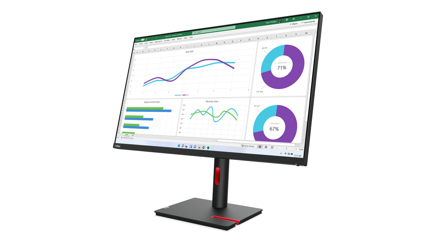 Lenovo ThinkVision T32h - 30 - 80 cm (31.5") - 2560 x 1440 Pixel - Quad HD - LED - 6 ms - Schwarz - Monitor