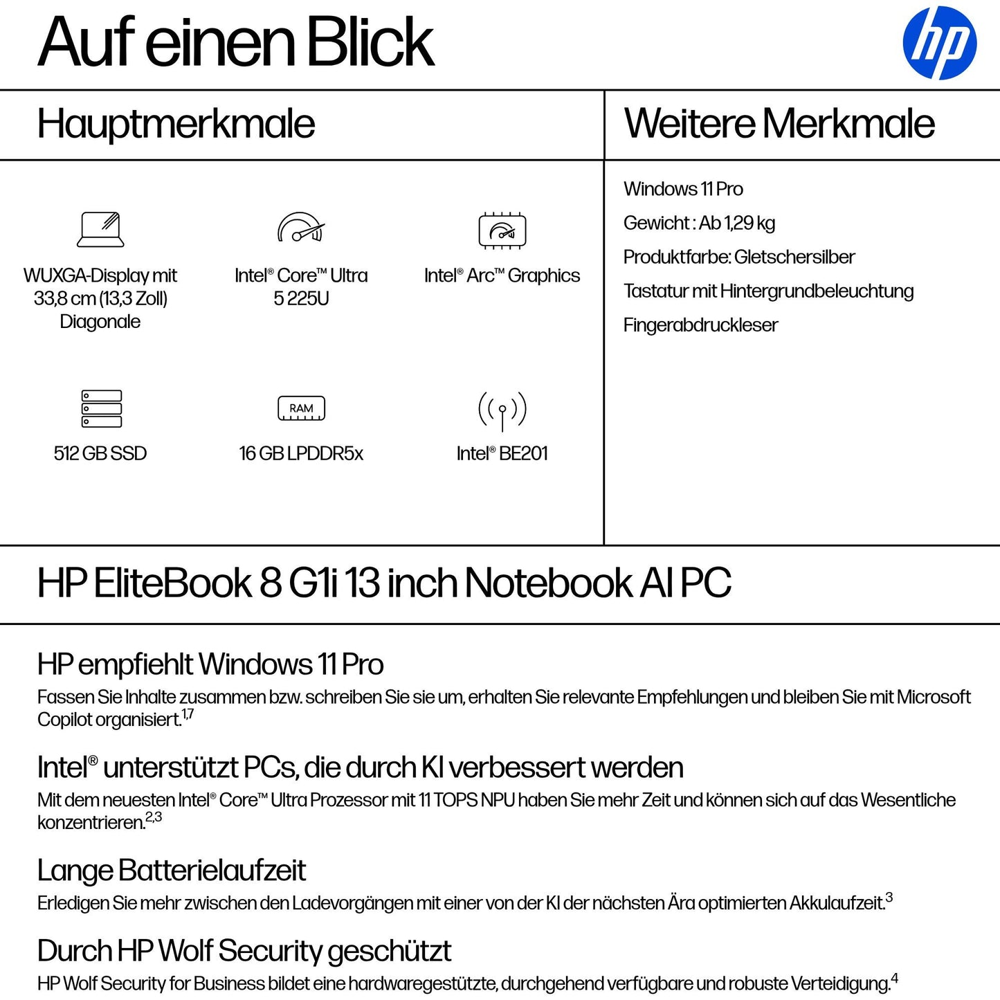 HP EliteBook 8 G1i Intel Core Ultra 5 225U - 5 - Core Ultra 5 - Notebook