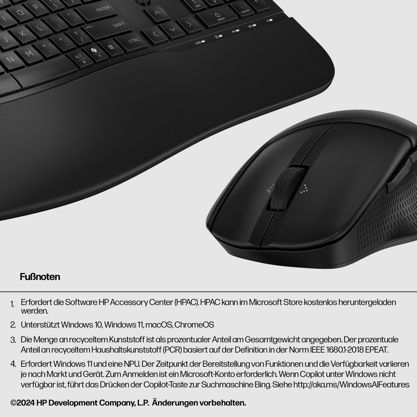 HP Tastatur 685 - und - Maus - Set Comfort Dual - Mode - QWERTZ - Tastatur
