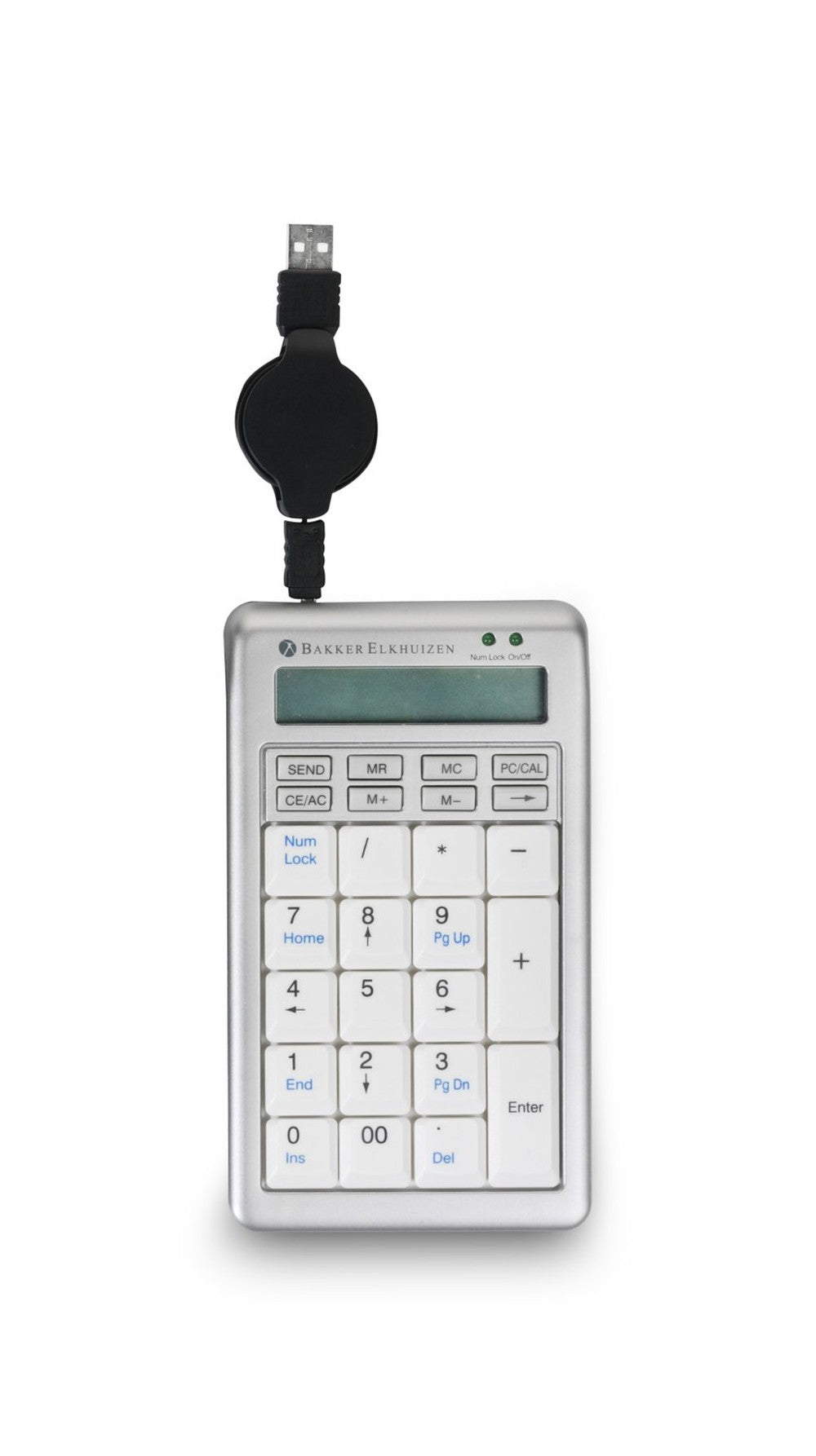 Bakker S - board 840 Numeric Keyboard - USB - PC - 1,2 m - Hellgrau - Weiß - Tastatur