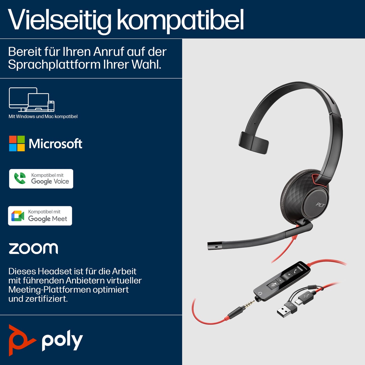 Poly Headset Blackwire 5210 USB - C - Mono - Headset