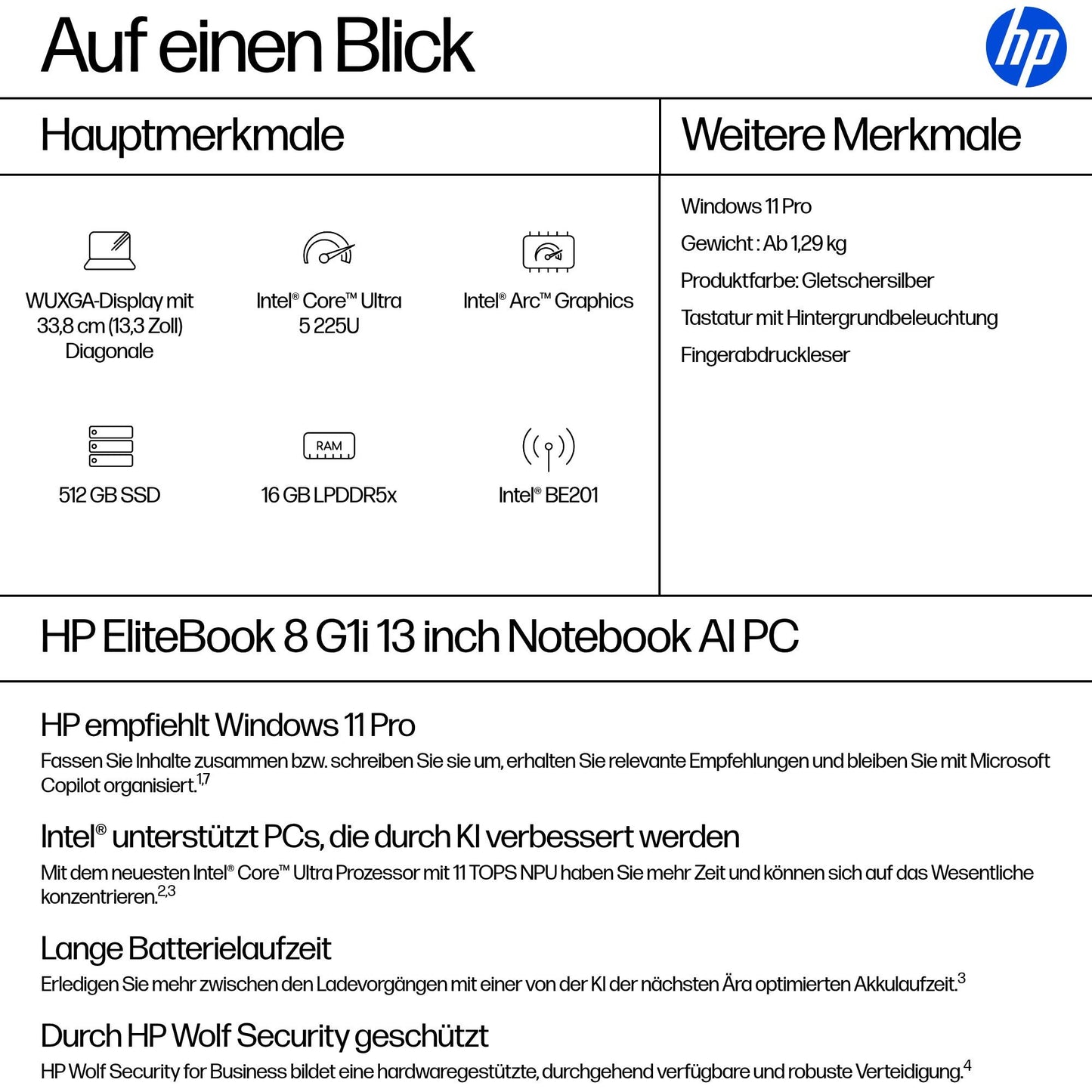 HP EliteBook 8 G1i Intel Core Ultra 5 225U - 5 - Core Ultra 5 - Notebook