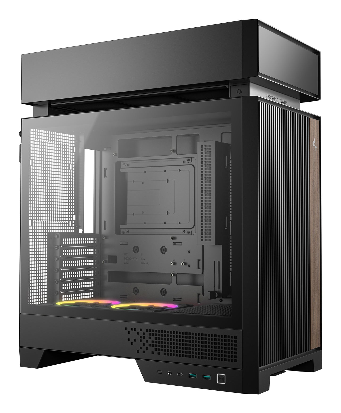 Deepcool CL660 schwarz/holz Tempered Glass - ATX - Gehäuse