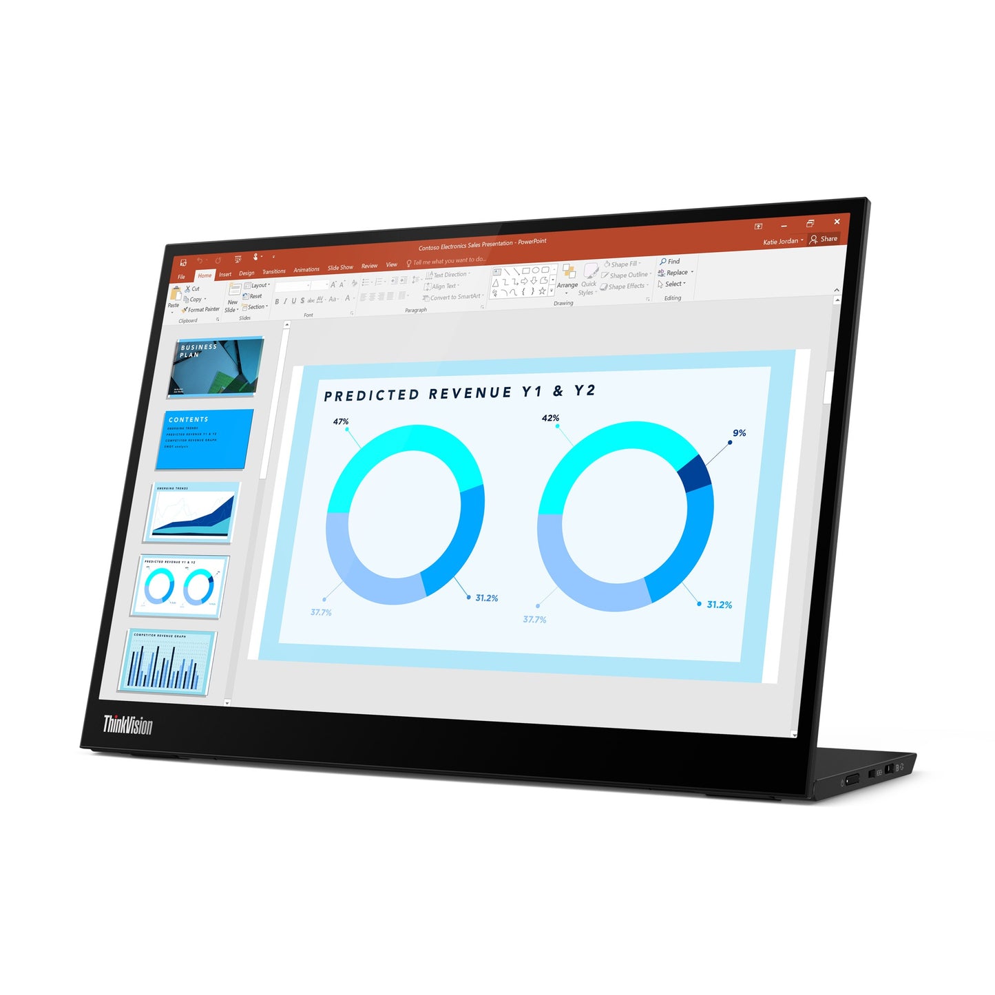 Lenovo ThinkVision M14d - 35,6 cm (14") - 2240 x 1400 Pixel - 2.2K - LED - 8 ms - Schwarz - Monitor