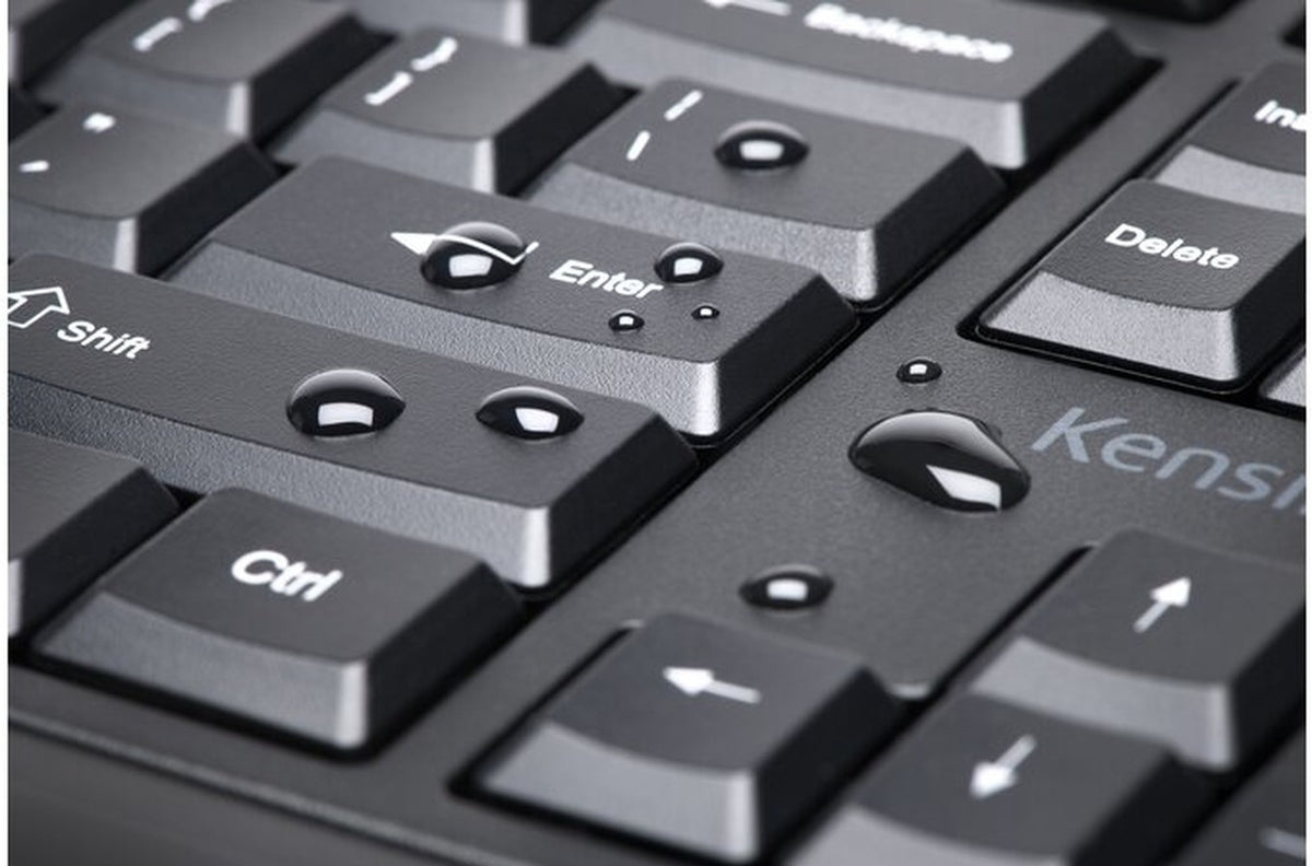Kensington ProFit Ergo Wrlss - Volle Größe (100%) - Verkabelt & Kabellos - RF kabellos + USB - AZERTY - Schwarz - Tastatur