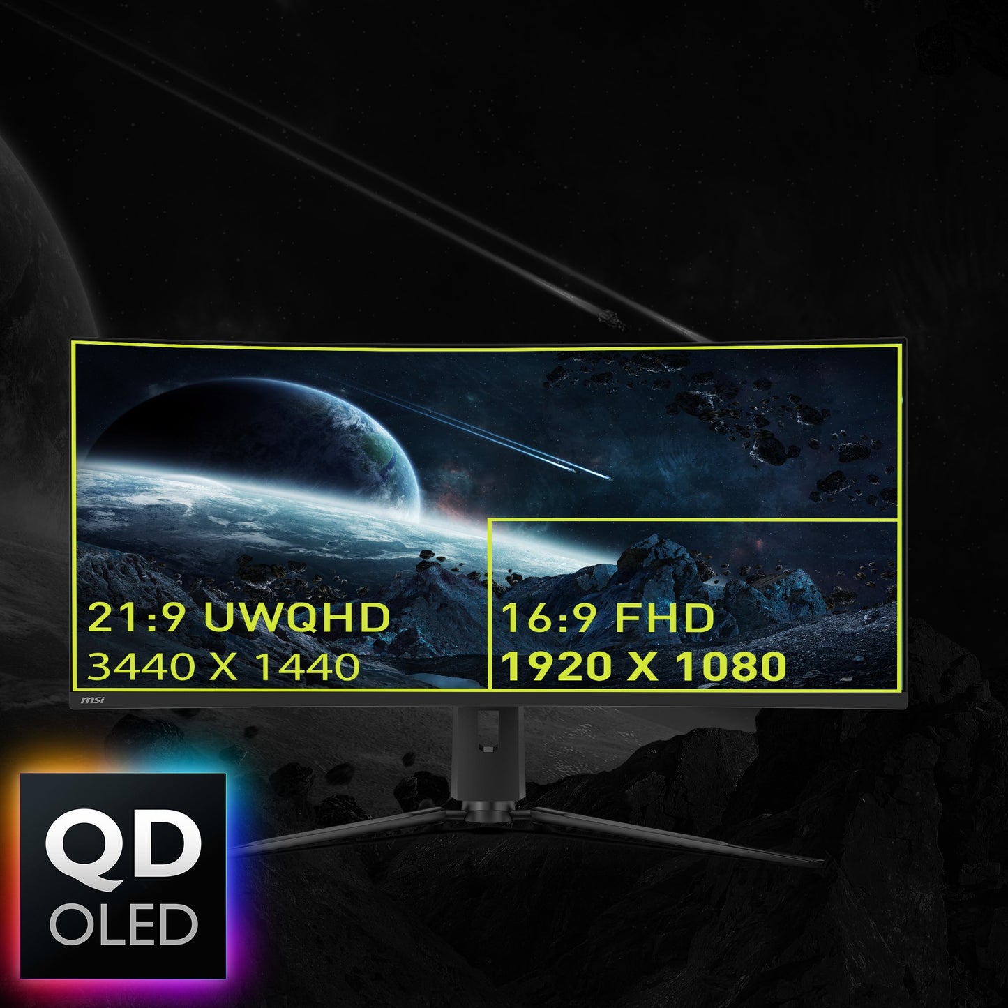 MSI Mag 341Cqpde Qd - Oled - Oled - Gaming - gebogen - 34" 34" - 86,4 cm - Monitor