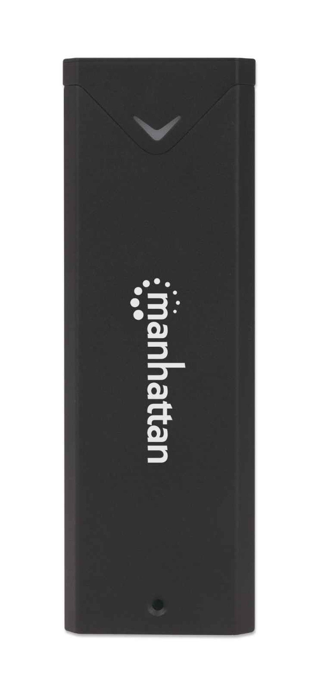 Manhattan M.2 NVMe SSD - Festplattengehäuse - USB 3.2 Gen 2 - USB - C - Buchsenanschluss für bis zu 10 Gbit/s - UASP - konform - Aluminium - schwarz - SSD - M.2 - M.2 - 10 Gbit/s - USB Anschluss - Schwarz - Gehäuse