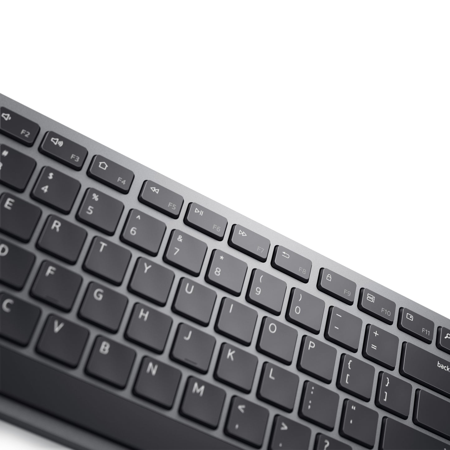 Dell Pro Plus und - Maus – KM7321W - US international (QWERTY) - Volle Größe (100%) - Kabellos - RF Wireless + Bluetooth - QWERTY - Grau - Titan - Maus enthalten - Tastatur